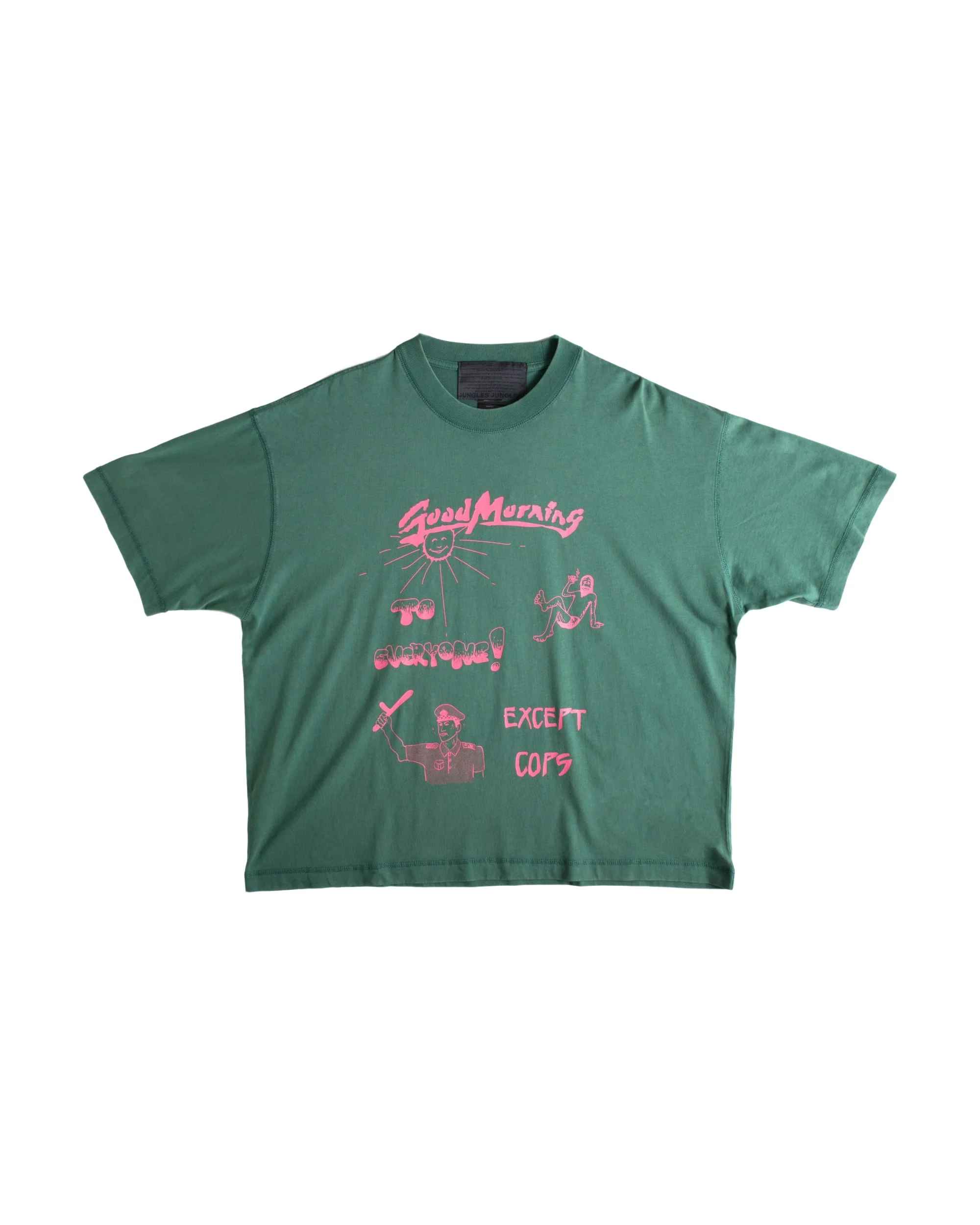 GOOD MORNING COPS TEE - VINTAGE GREEN