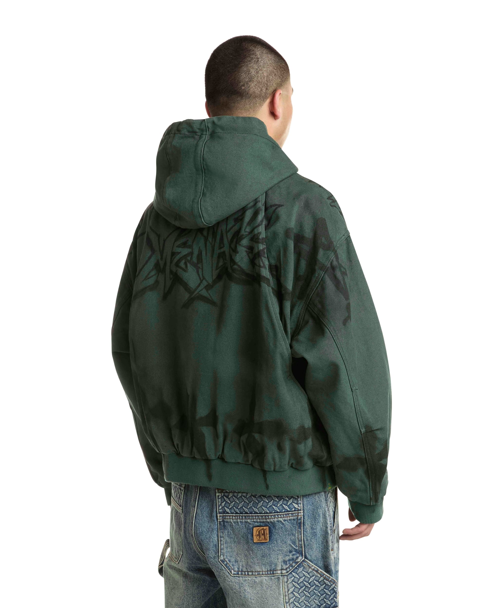 GRAFFITI STEEL EMBOSSED CANVAS HOODED JACKET - Image 5