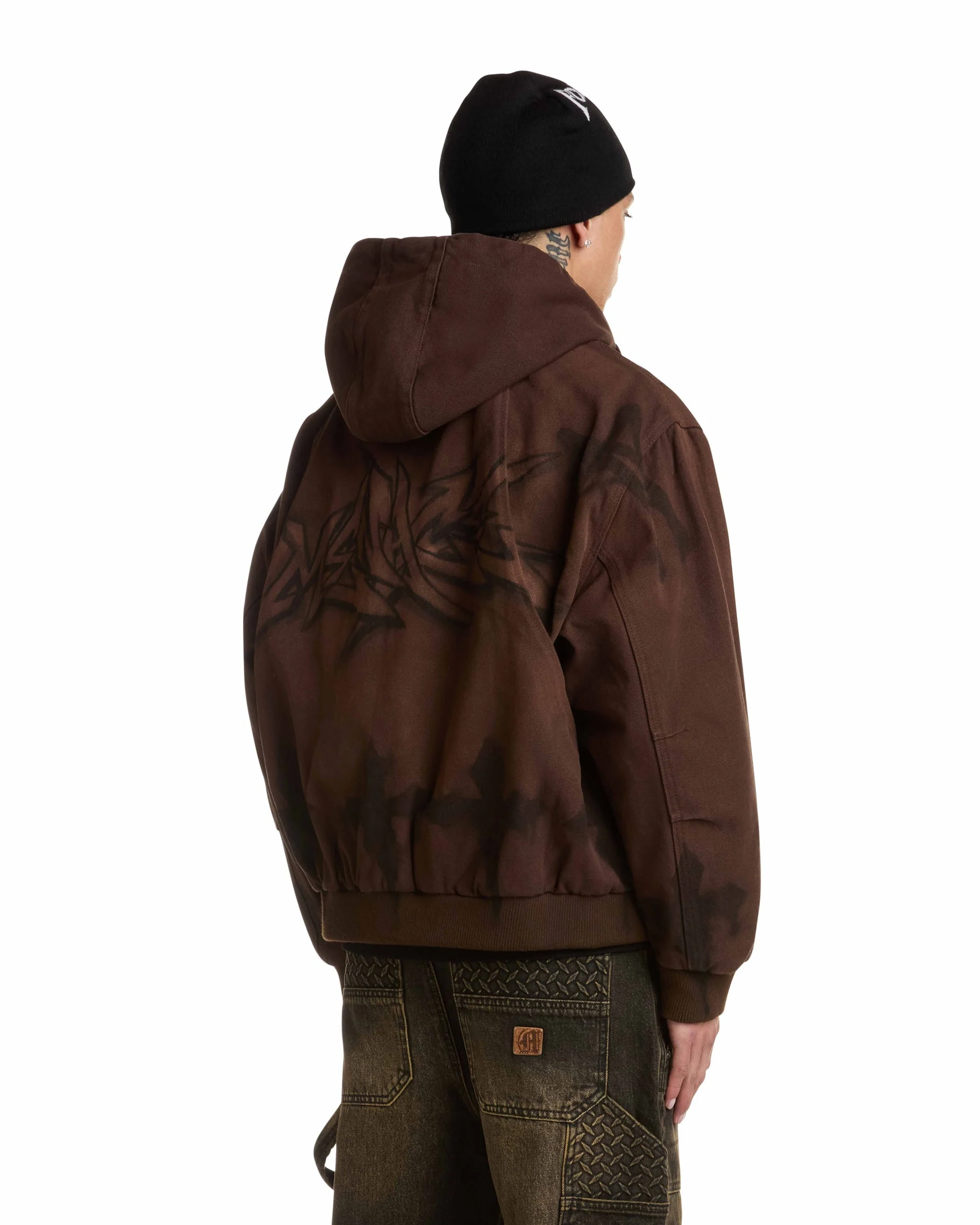 GRAFFITI STEEL EMBOSSED CANVAS HOODED JACKET - Image 5