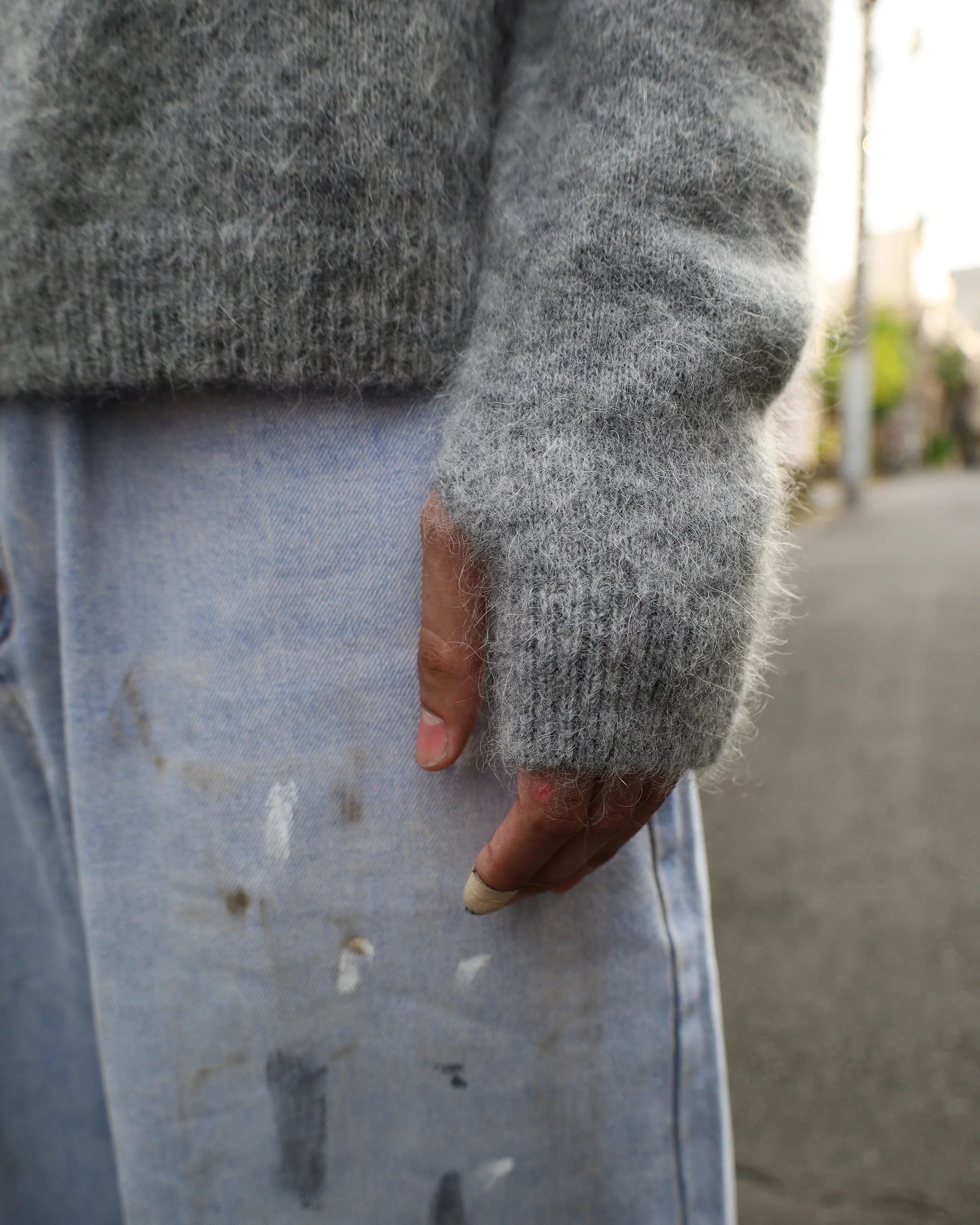Gray Mohair Knit Sweater - Image 11