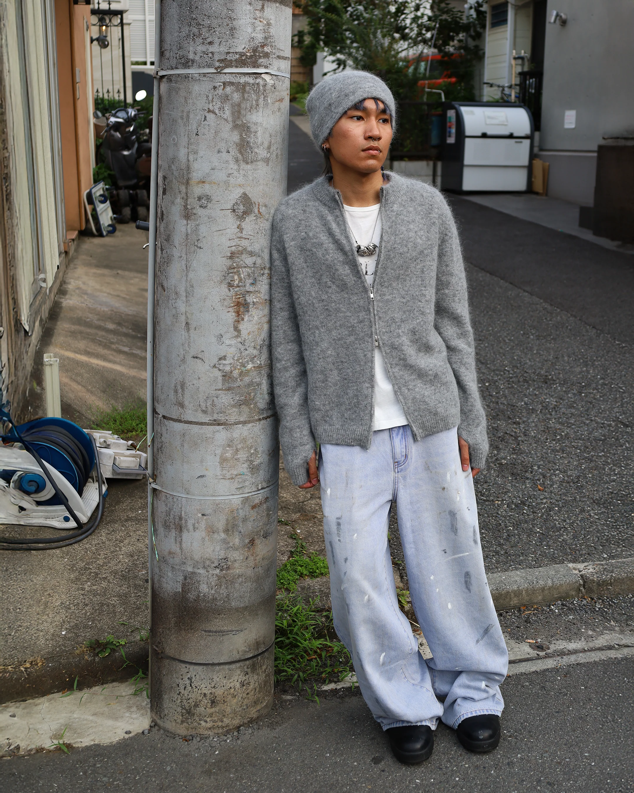 Gray Mohair Knit Sweater - Image 5