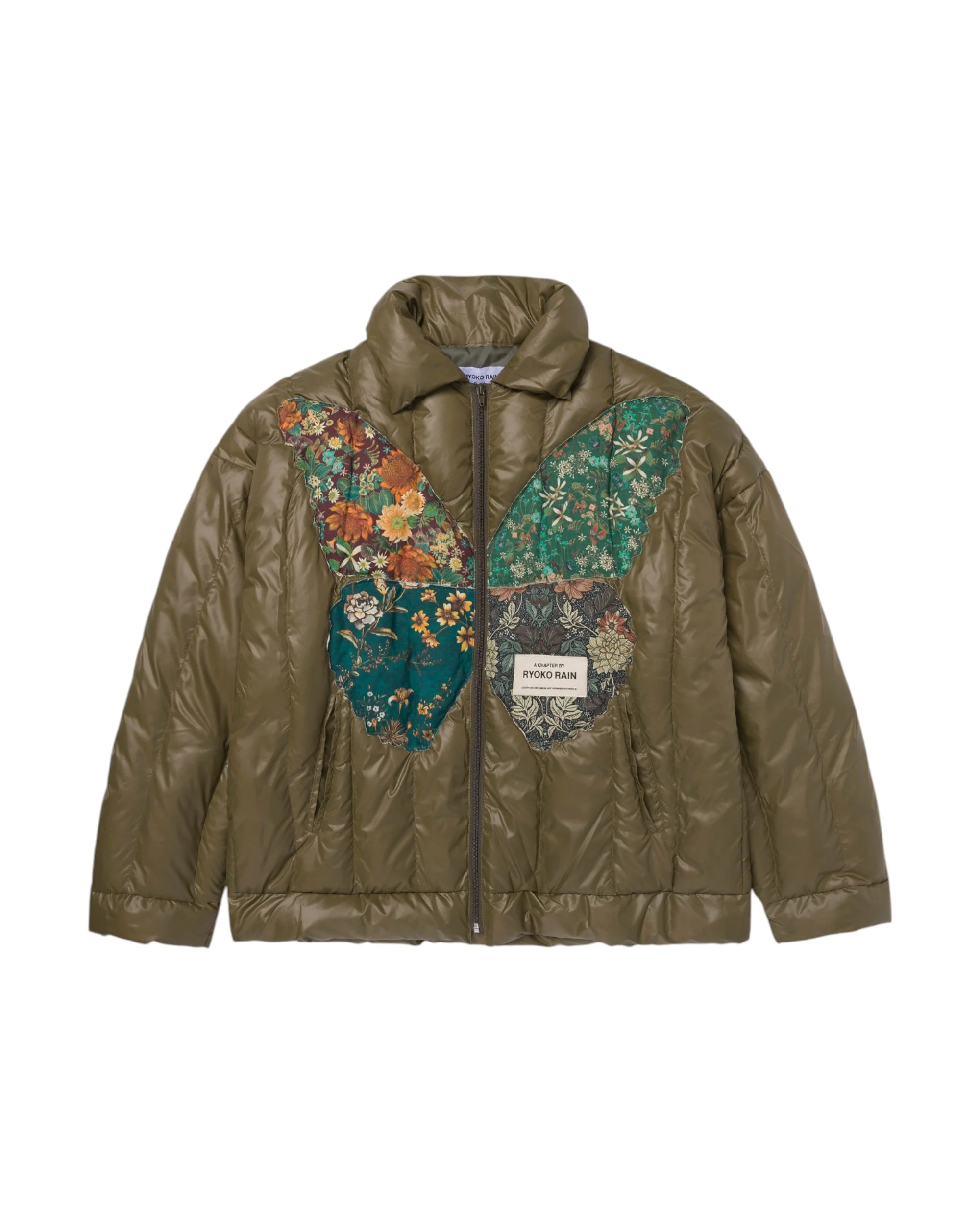 GREEN BUTTERFLY PUFFER JACKET