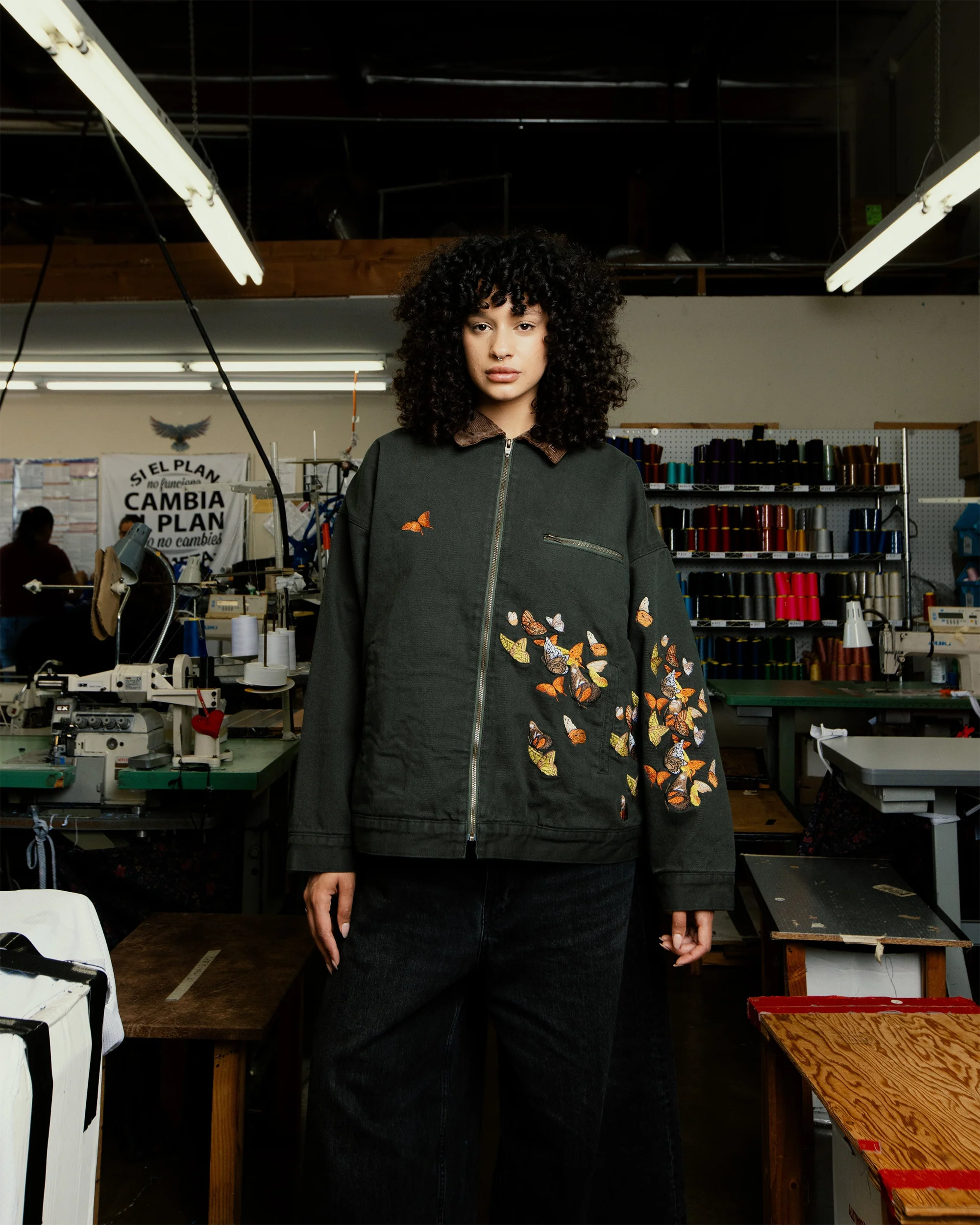 GREEN BUTTERFLY WORK JACKET - Image 4