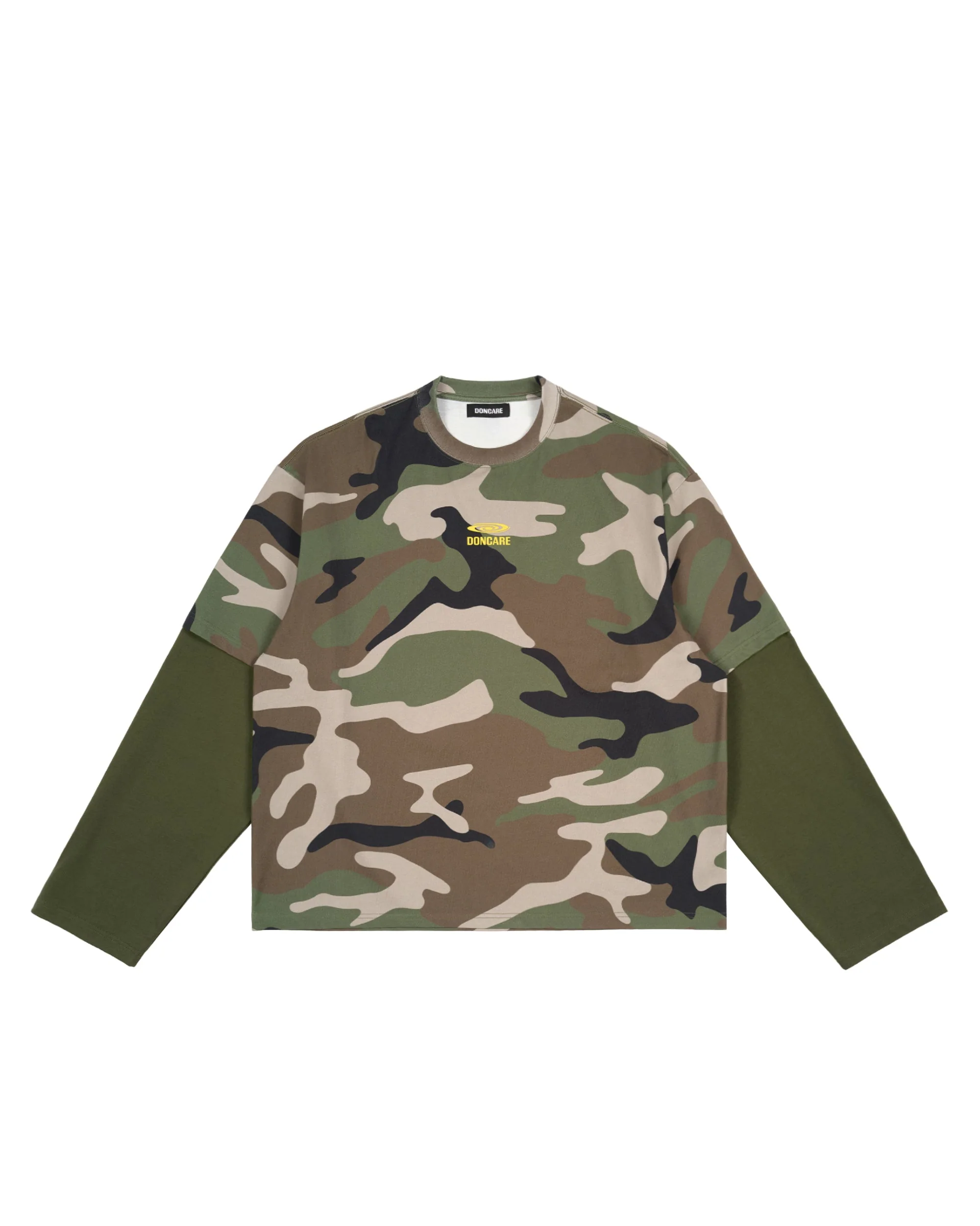 GREEN CAMO FAUX LAYERED LONG SLEEVE T-SHIRT - Image 11