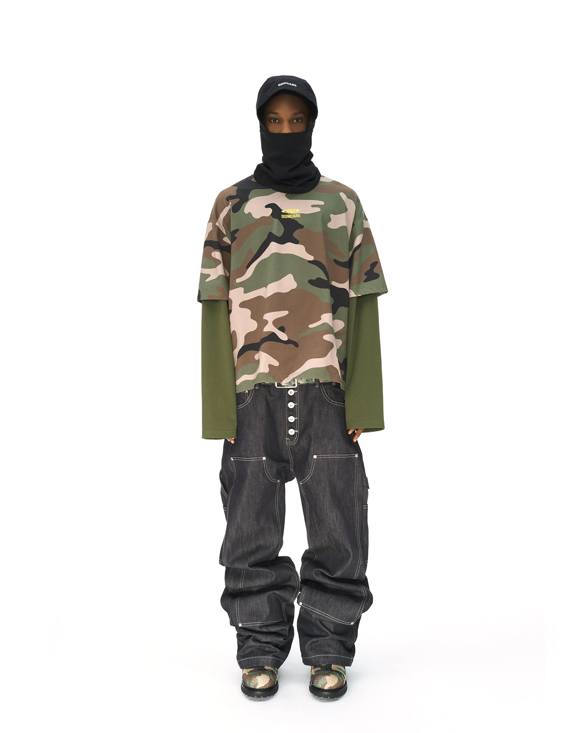 GREEN CAMO FAUX LAYERED LONG SLEEVE T-SHIRT - Image 13