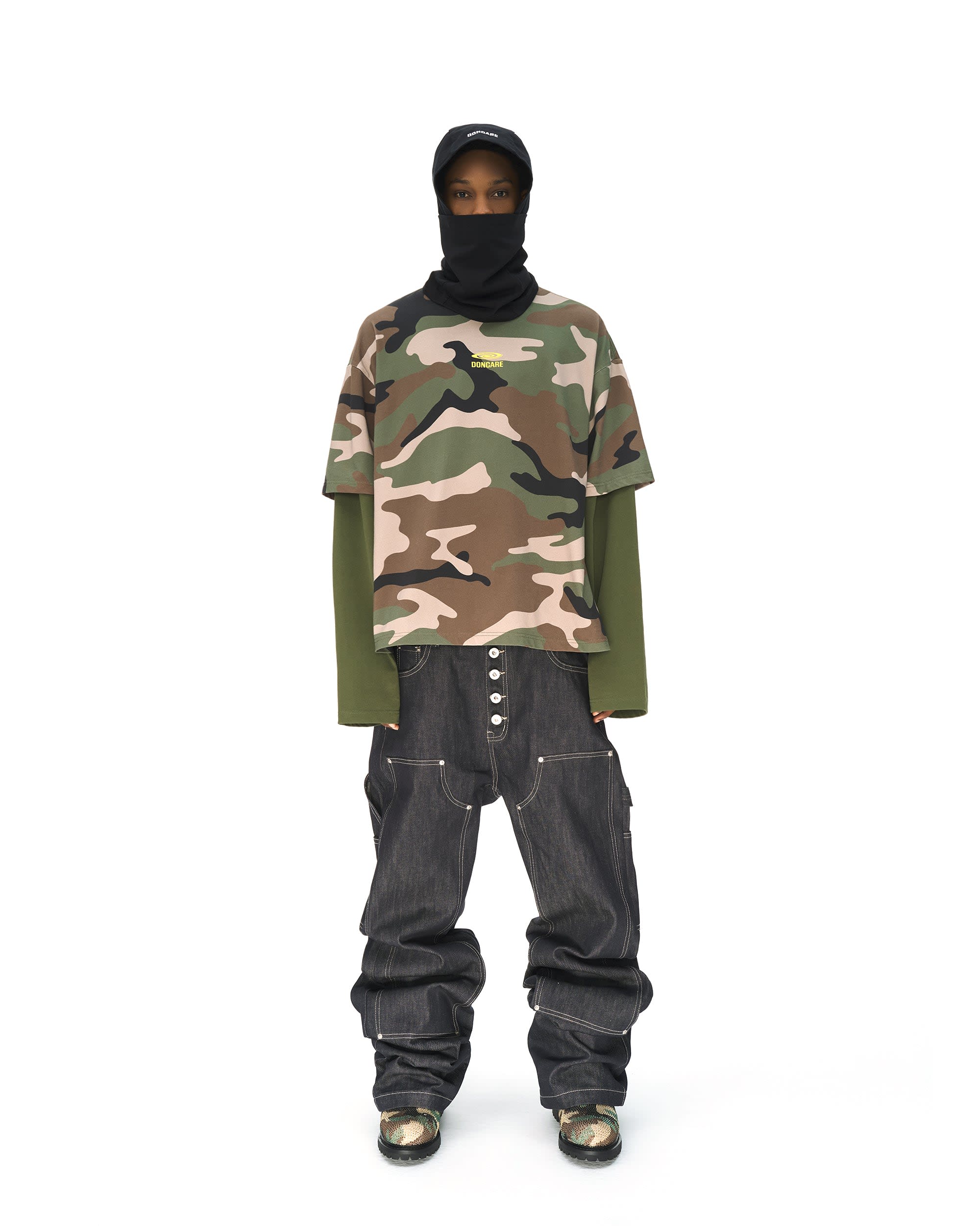 GREEN CAMO FAUX LAYERED LONG SLEEVE T-SHIRT - Image 6