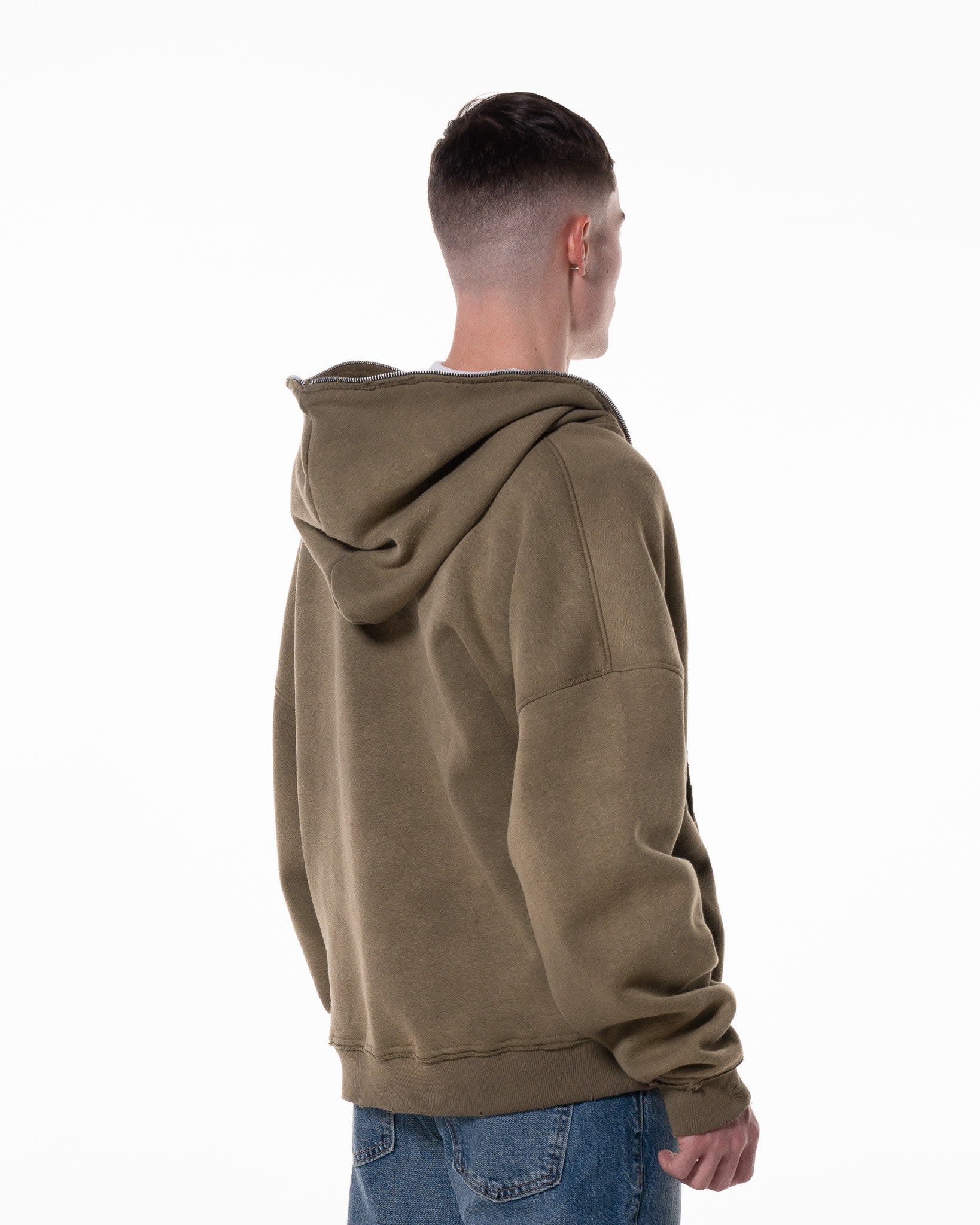 GREEN "LODJA" DISTRESSED HOODIE - Image 4