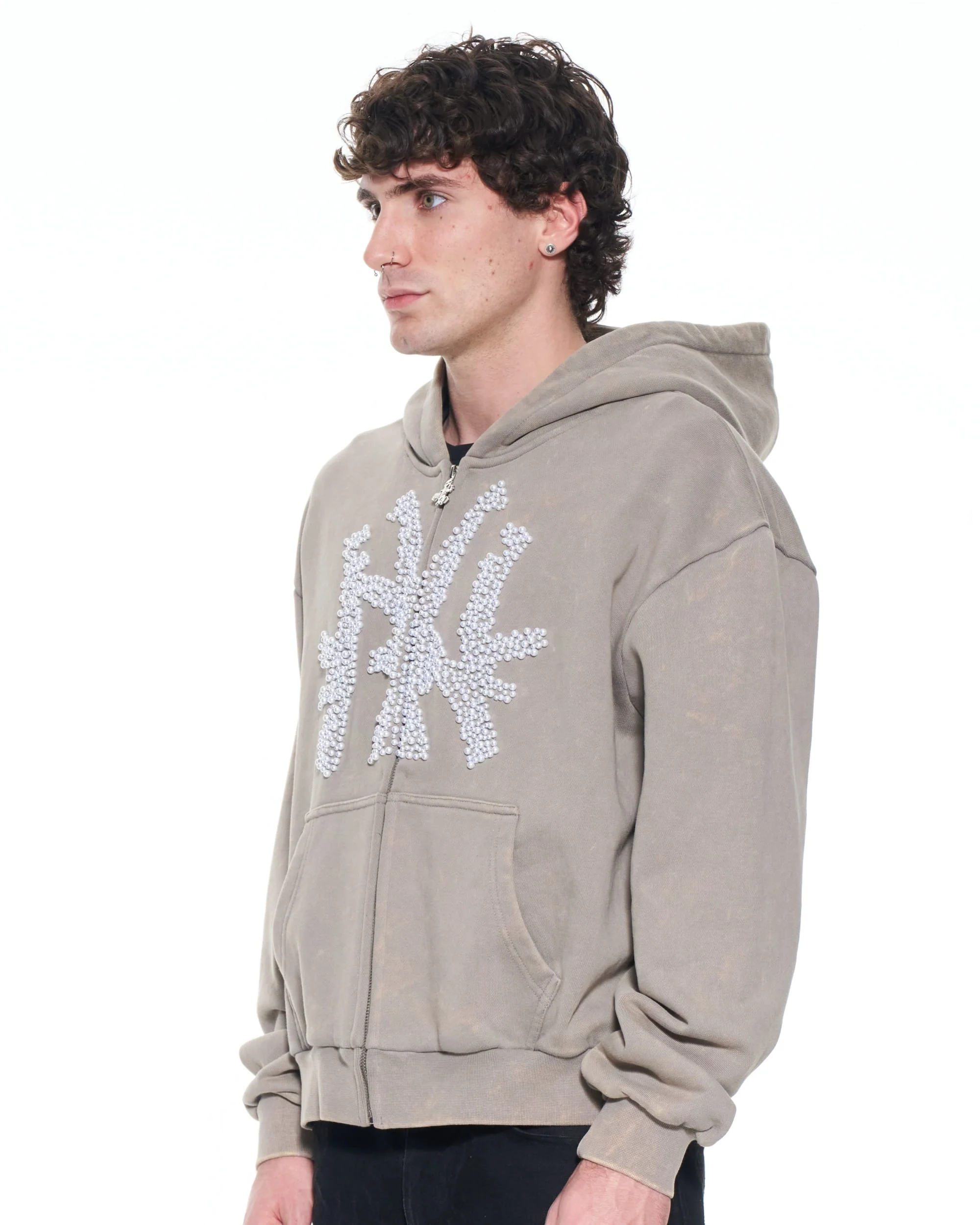 Grey AK-NY Pearl Hoodie - Image 3