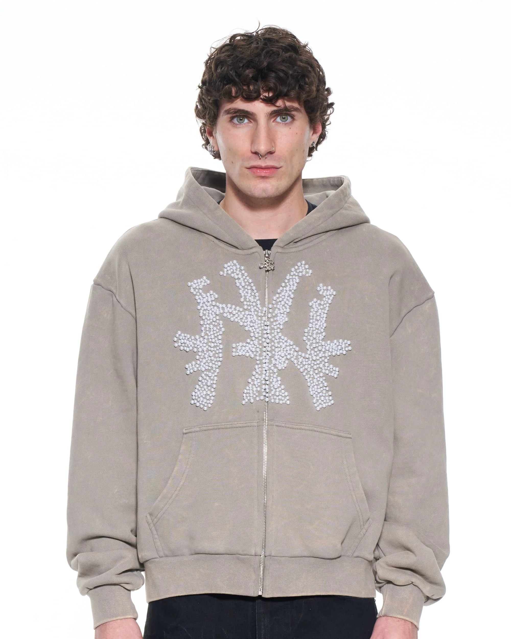Grey AK-NY Pearl Hoodie - Image 4