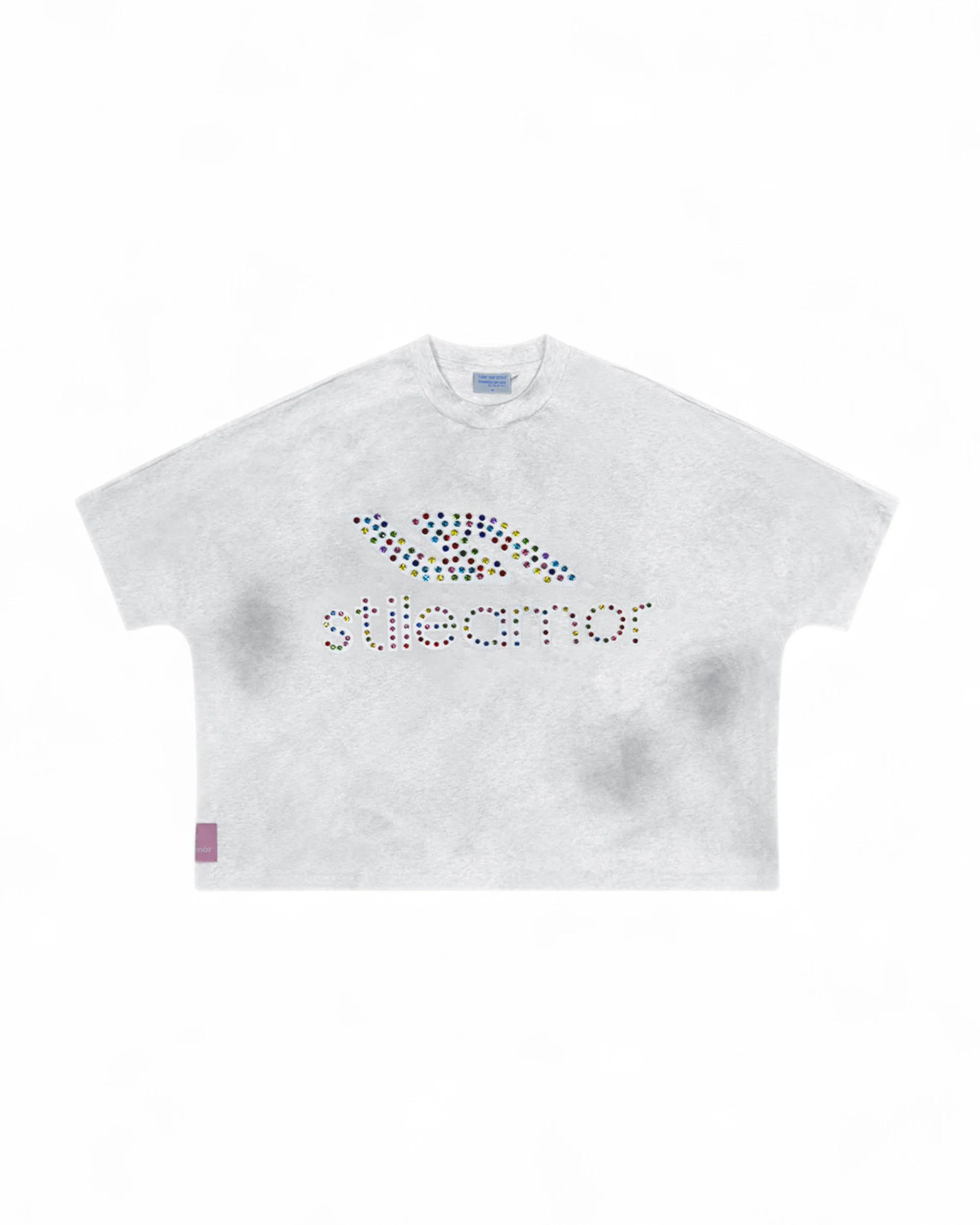 GREY COLORÃTO RHINESTONE TEE