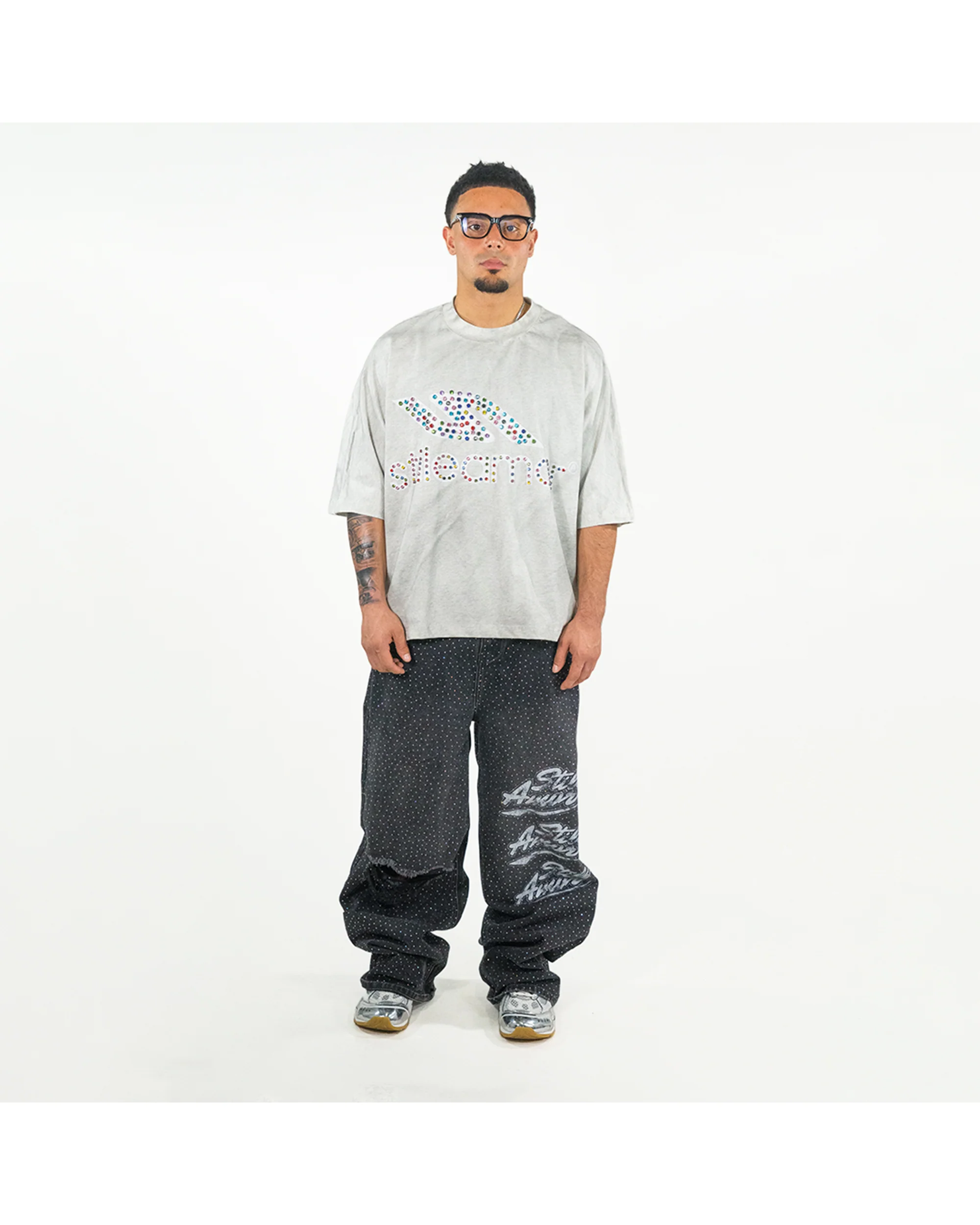 GREY COLORÃTO RHINESTONE TEE - Image 3