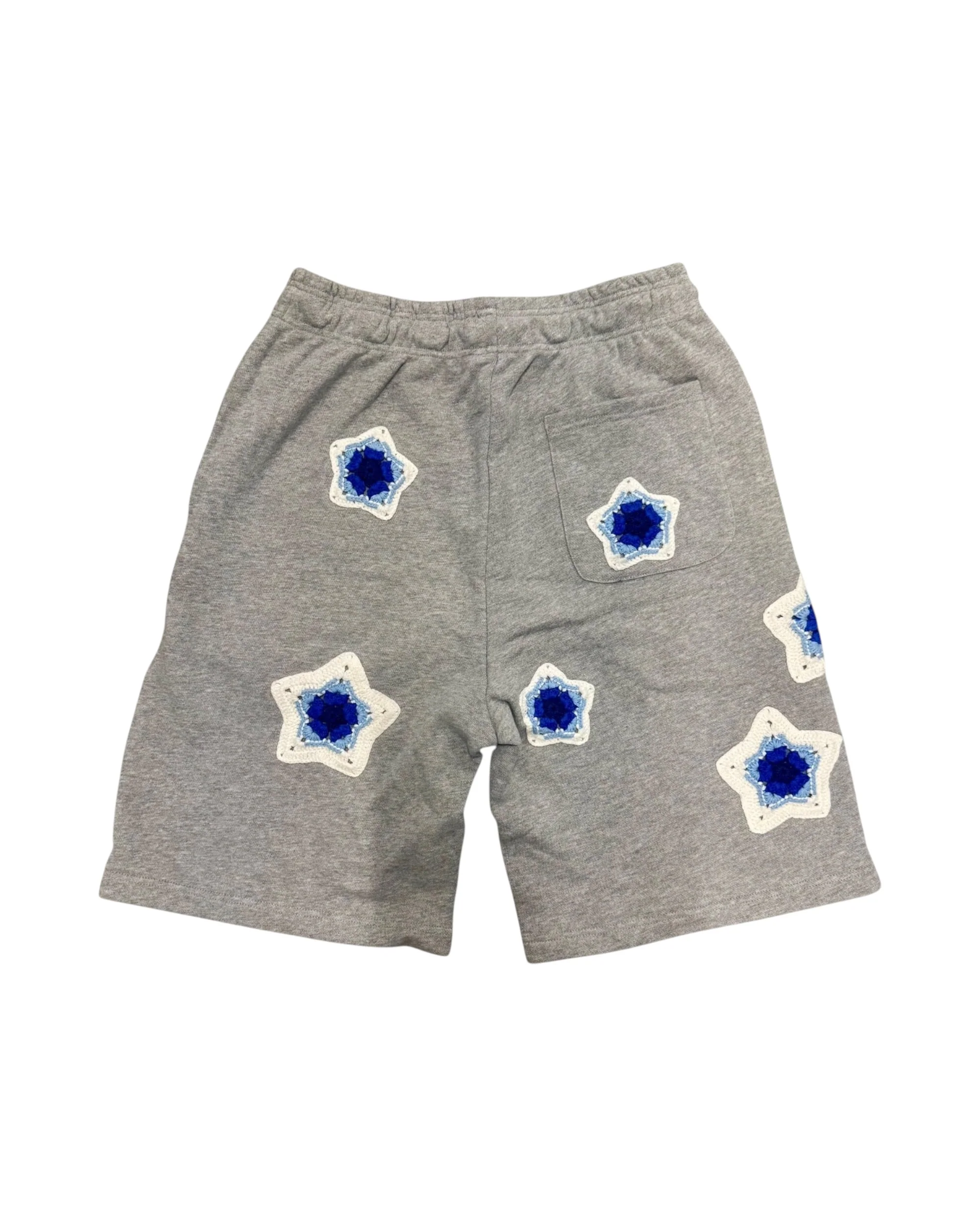 Grey Star Crochet Patch Sweatshorts