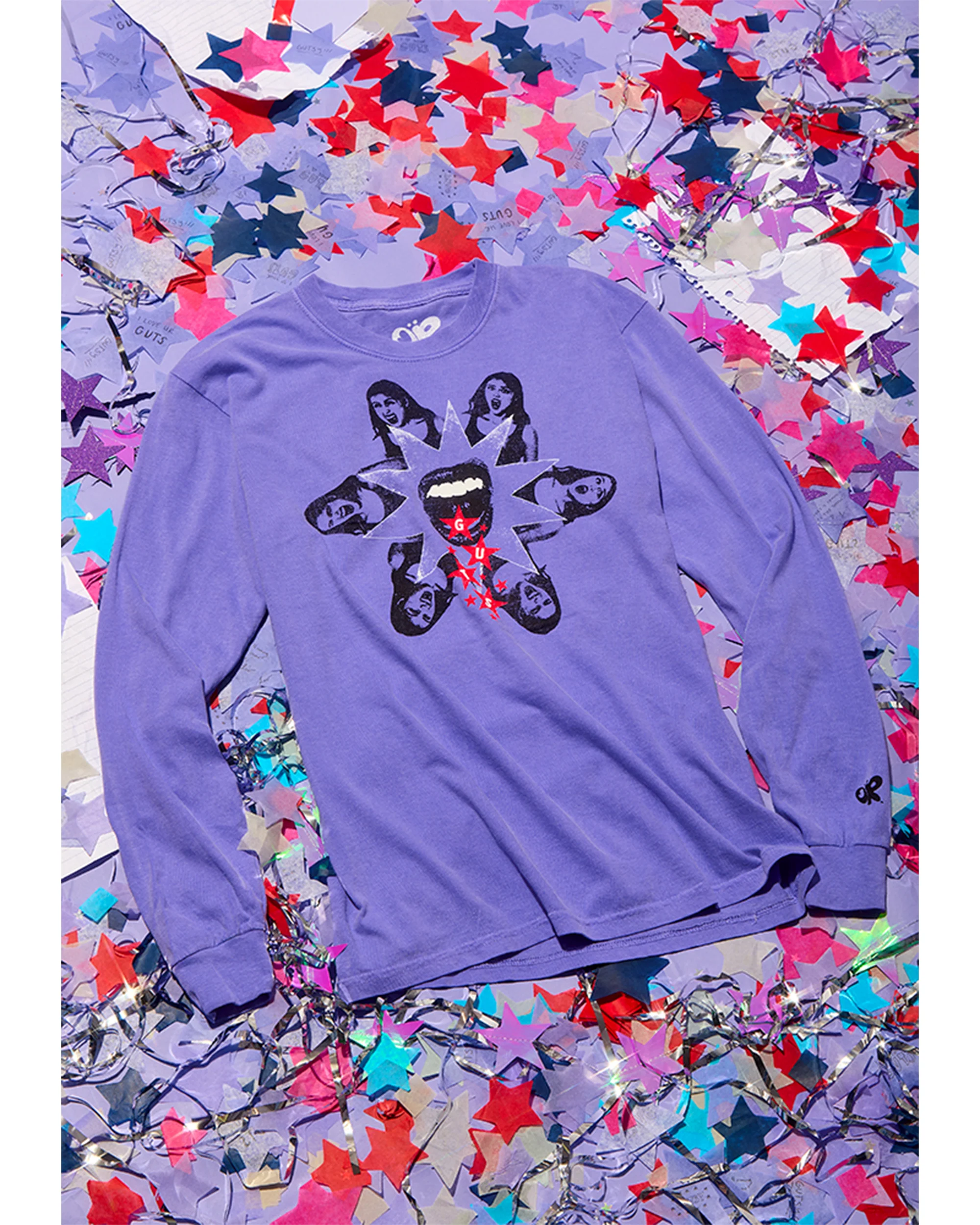 GUTS dateback longsleeve t-shirt in purple - Image 3