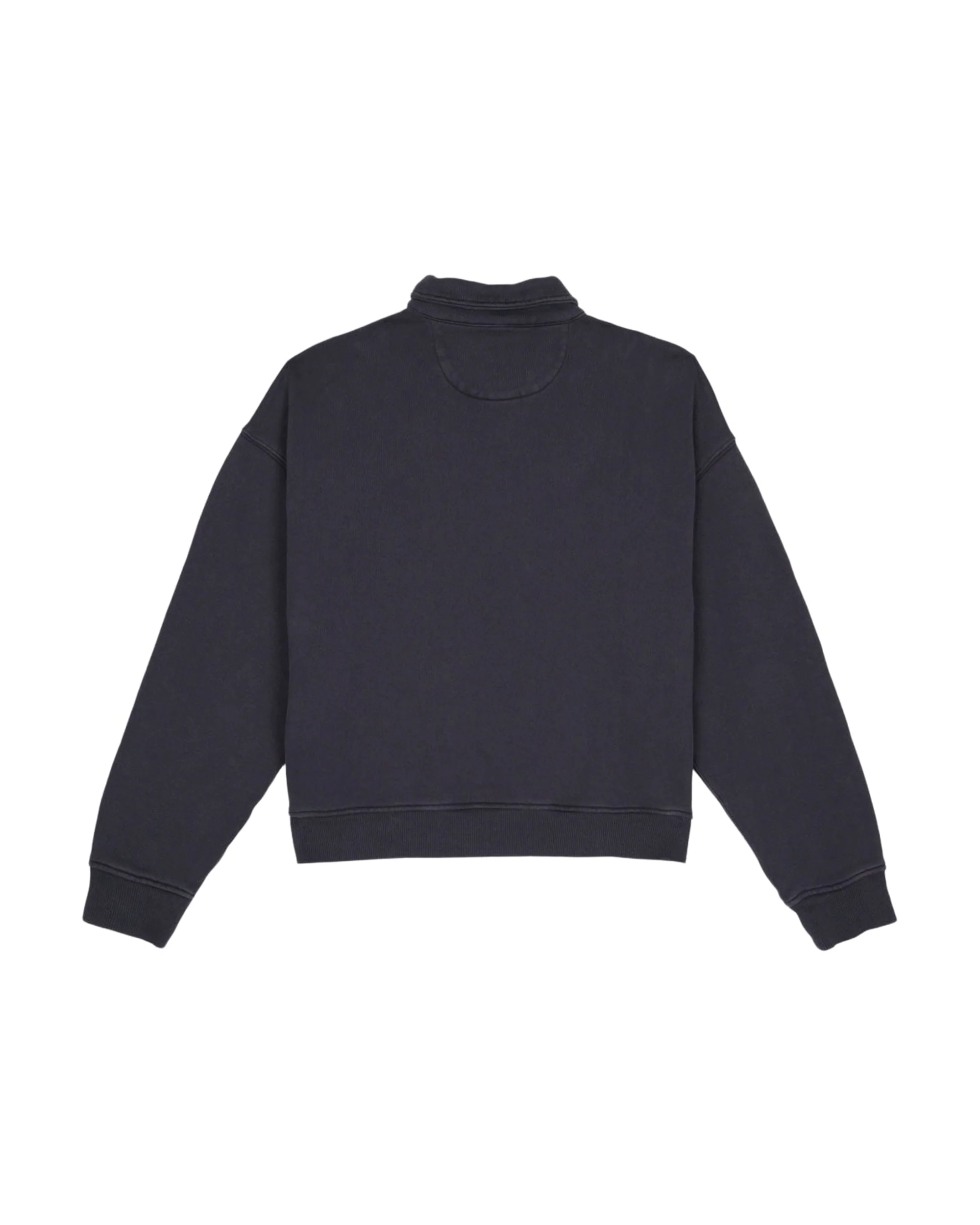 Half Zip Collared Sweatshirt - Washed Black - Image 2