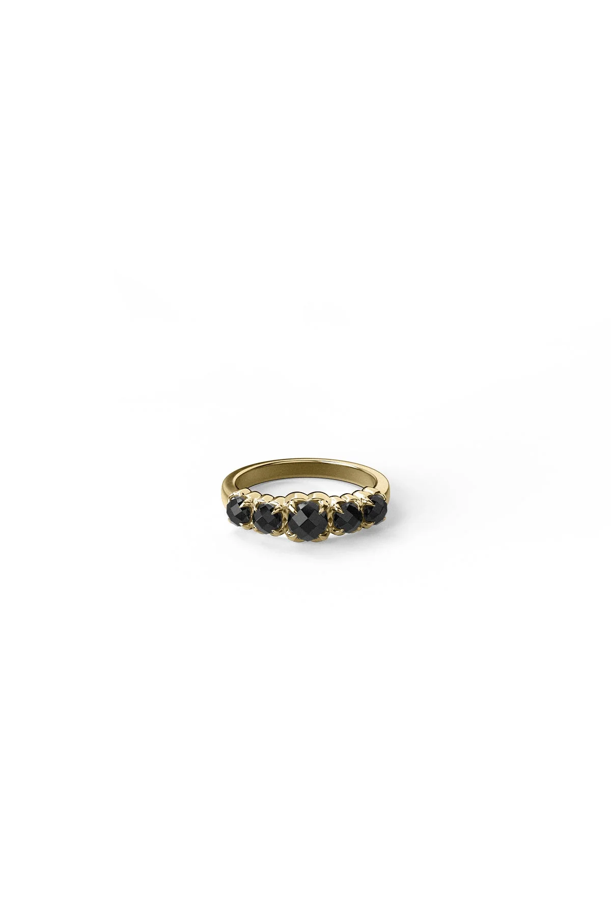 HALO CLUSTER RING ONYX - GOLD PLATED - Image 5