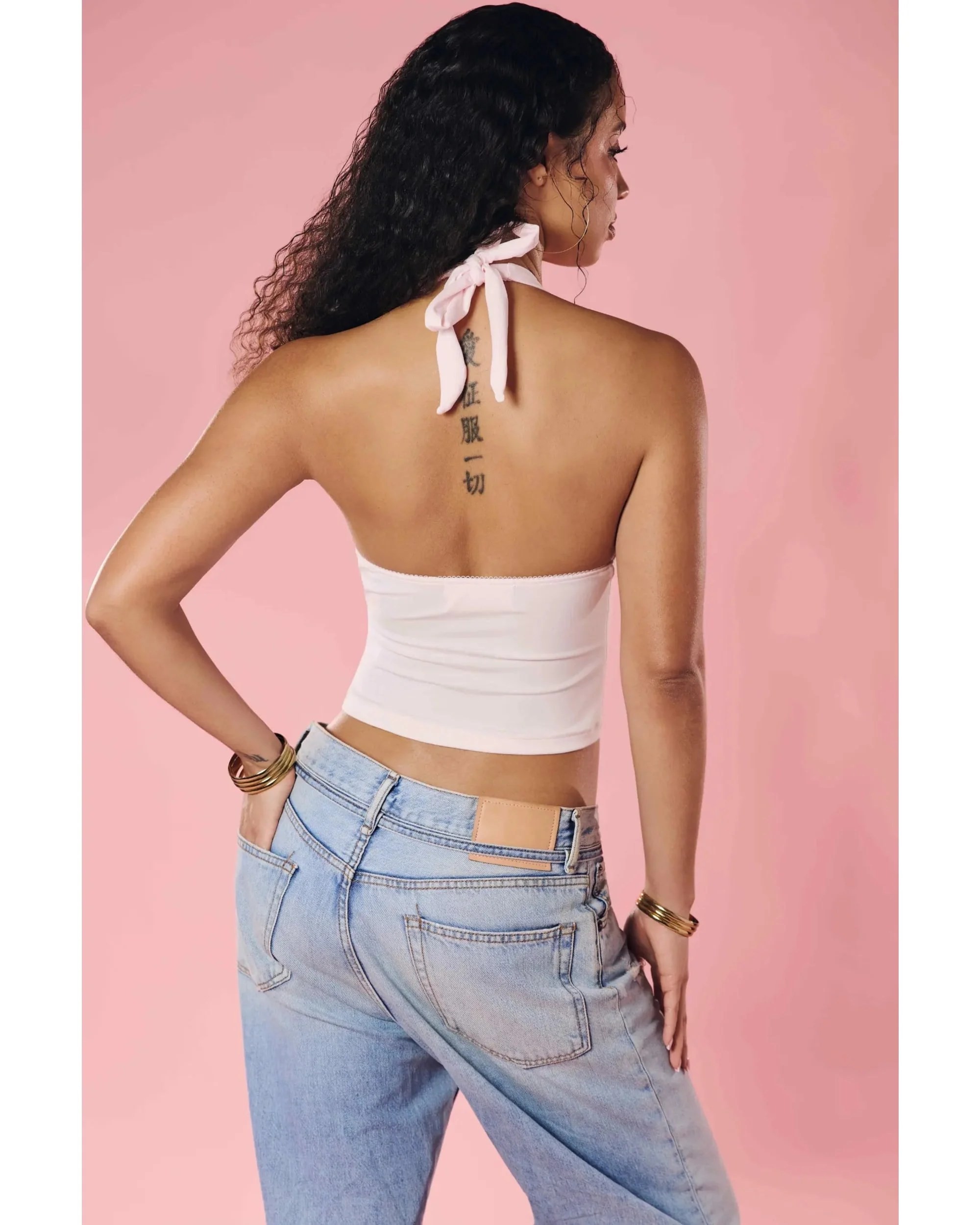 Halterneck Top Baby Pink - Image 7