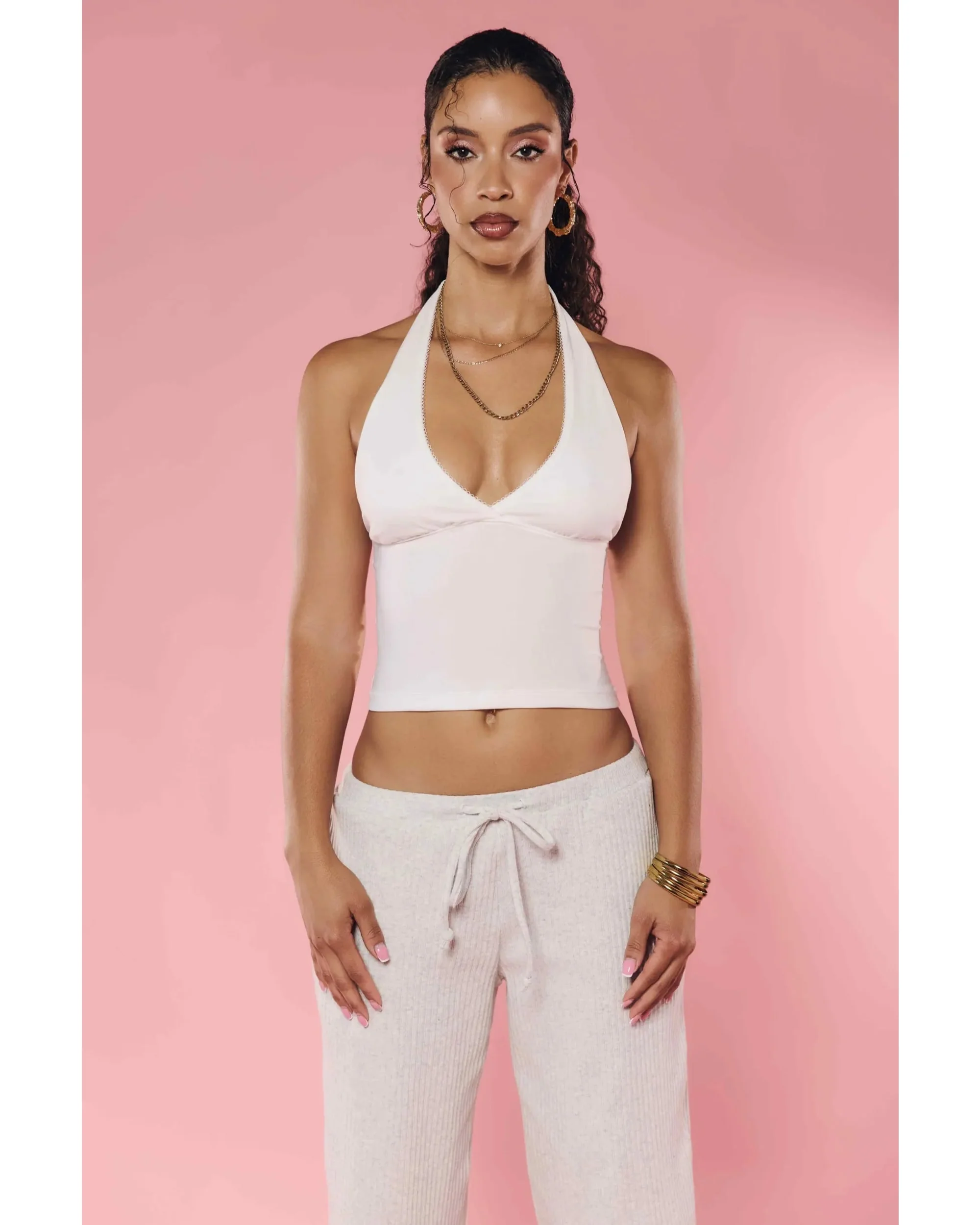 Halterneck Top White - Image 3