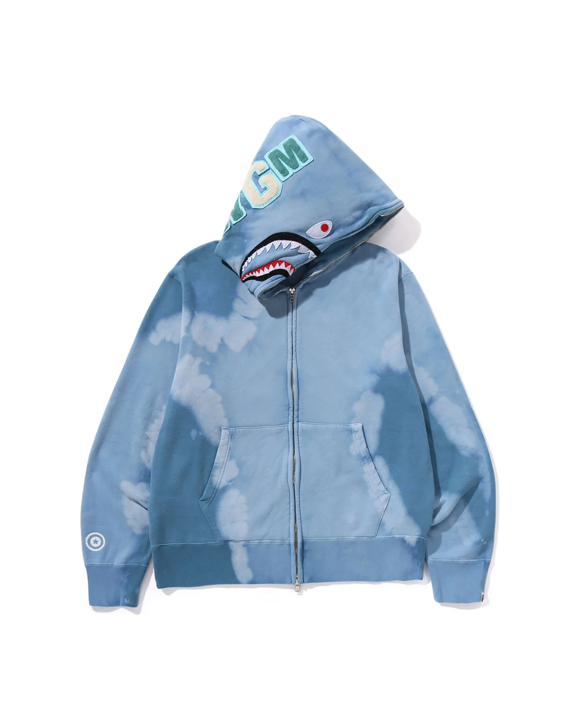 HAND DYE SHARK FULL ZIP HOODIE MENS