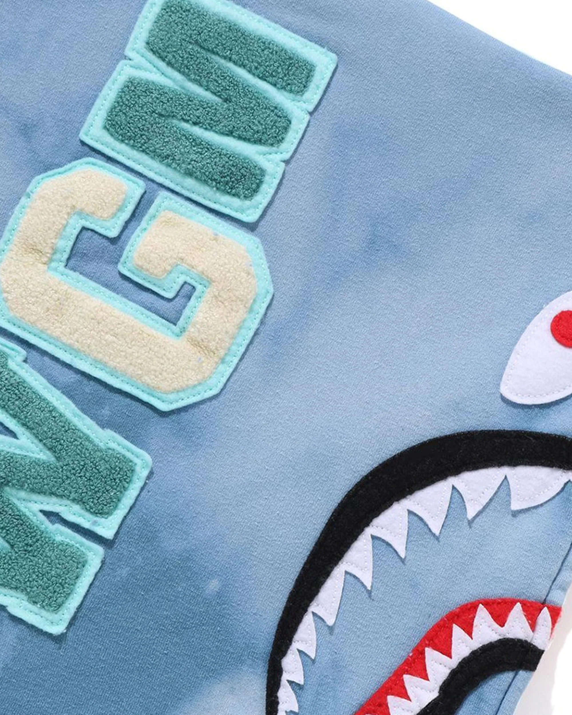 HAND DYE SHARK FULL ZIP HOODIE MENS - Image 4