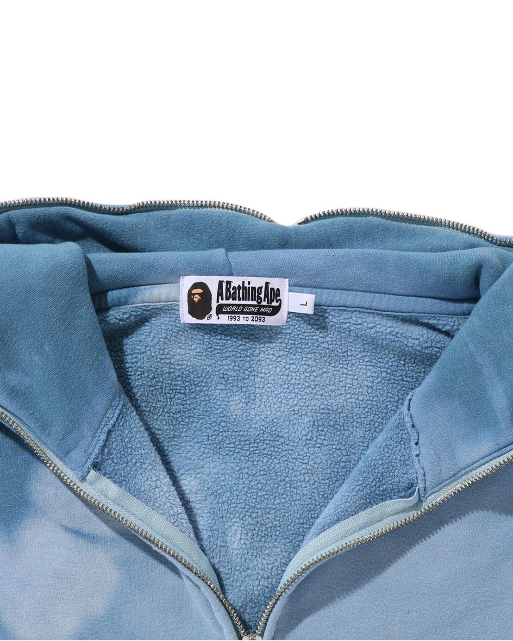 HAND DYE SHARK FULL ZIP HOODIE MENS - Image 6