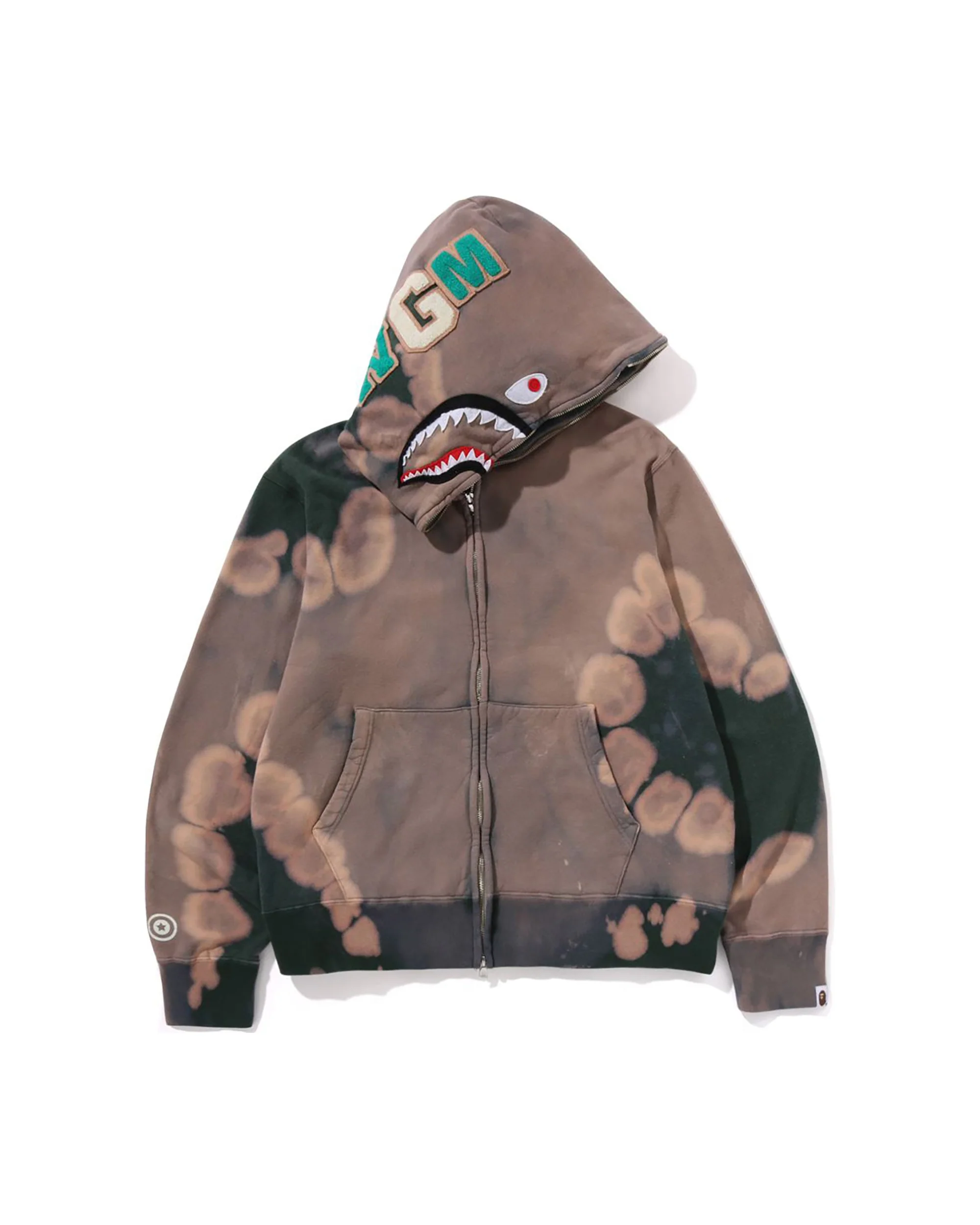 HAND DYE SHARK FULL ZIP HOODIE MENS - Image 7