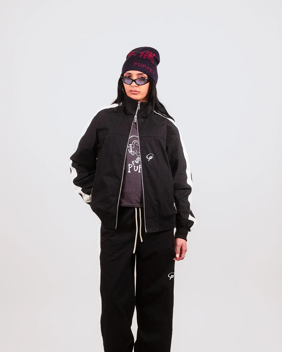 Hanzi Skull Beanie in Plum & Cherry - Image 4