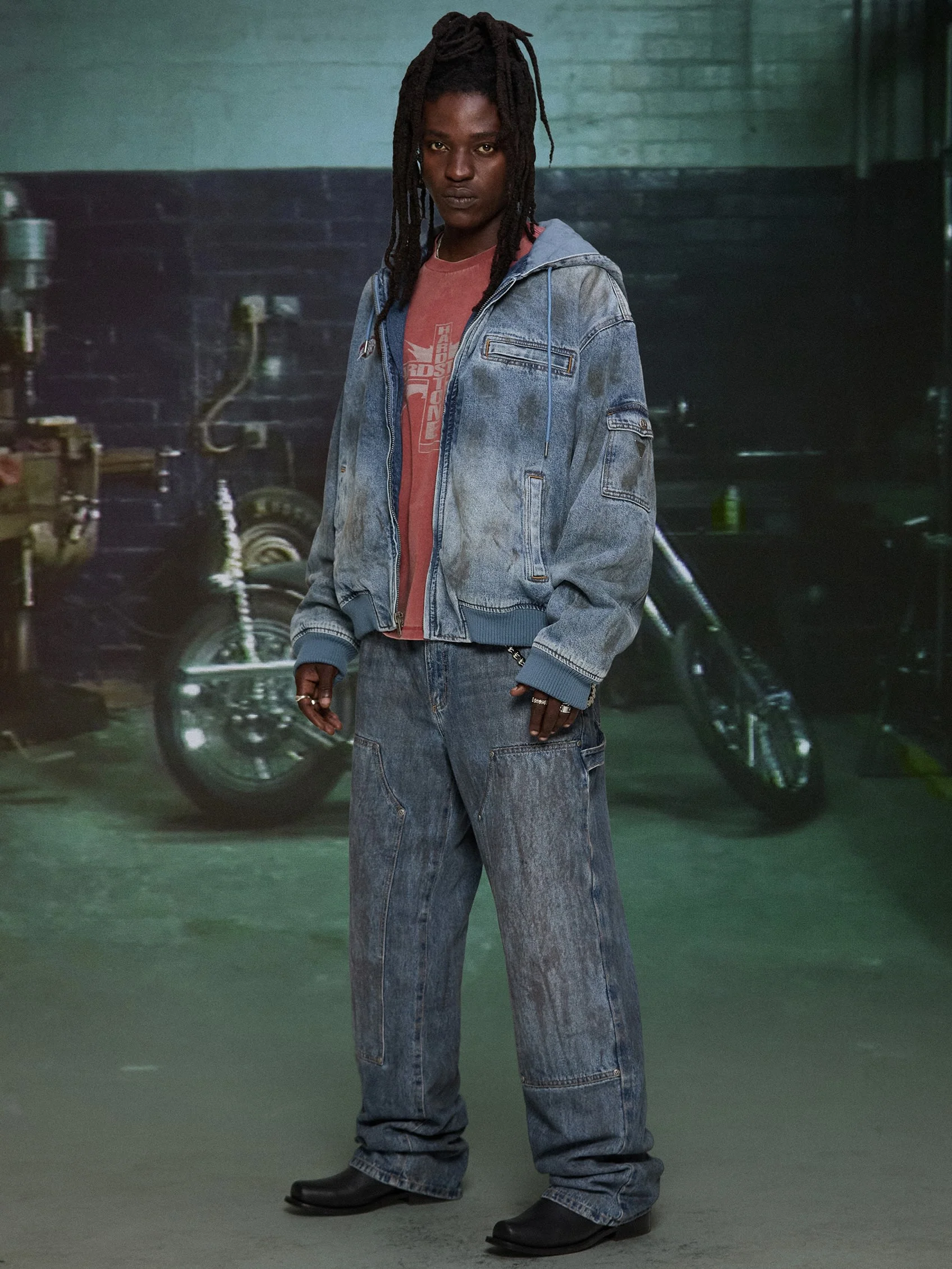 HARDSTONE Denim Hooded Jacket - Image 10