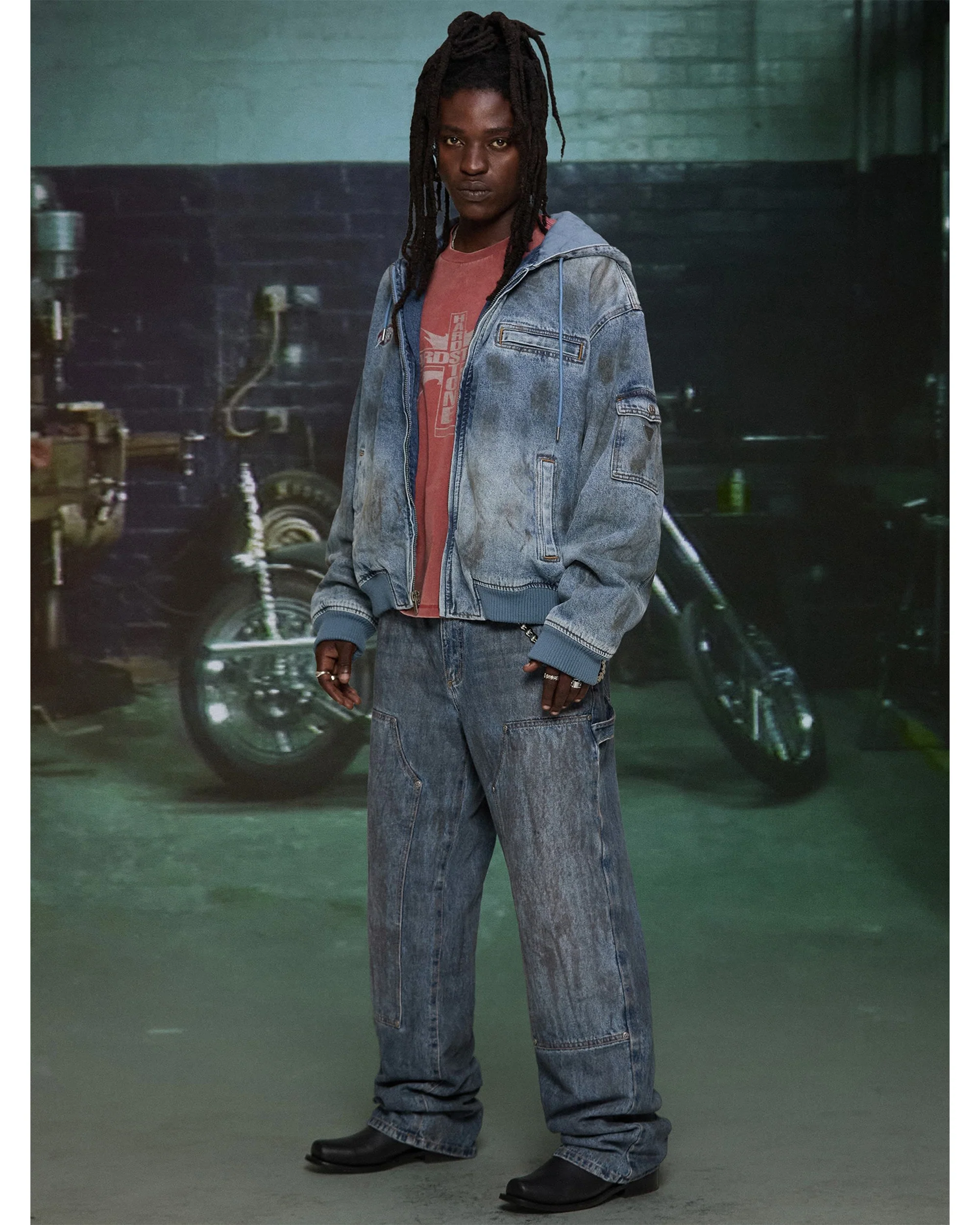 HARDSTONE Denim Hooded Jacket - Image 2
