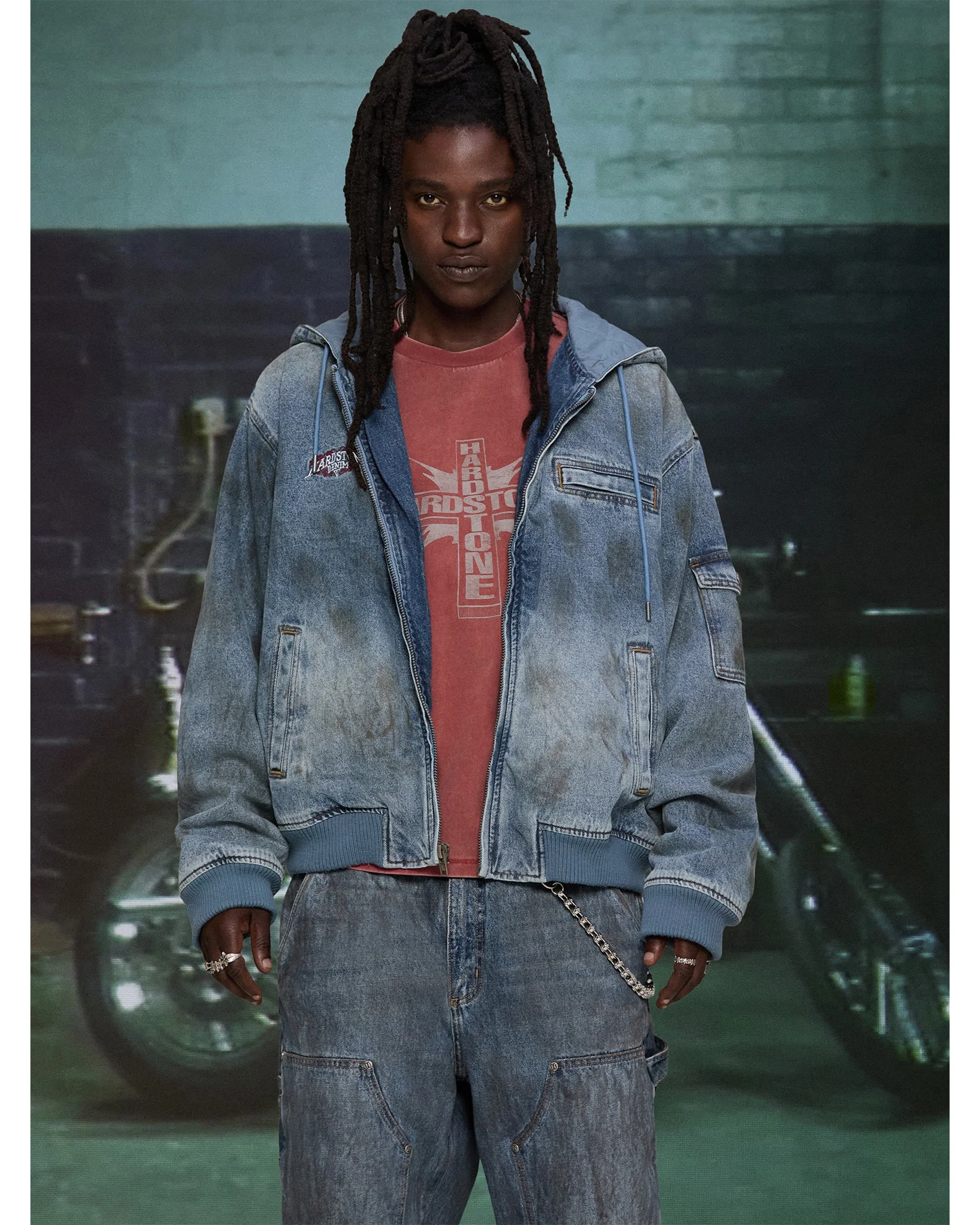 HARDSTONE Denim Hooded Jacket - Image 5