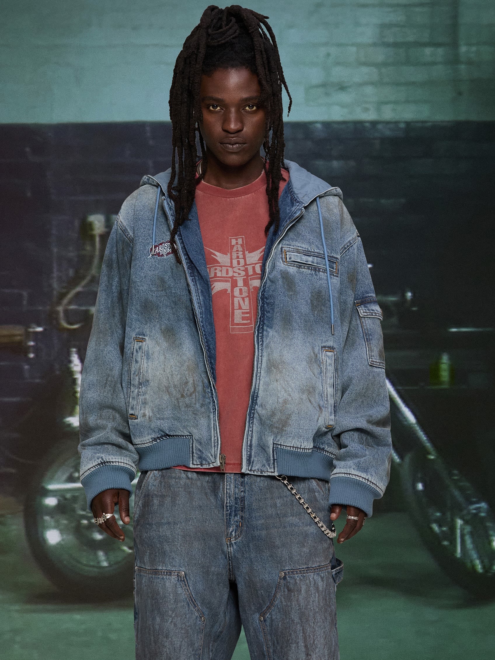 HARDSTONE Denim Hooded Jacket - Image 7