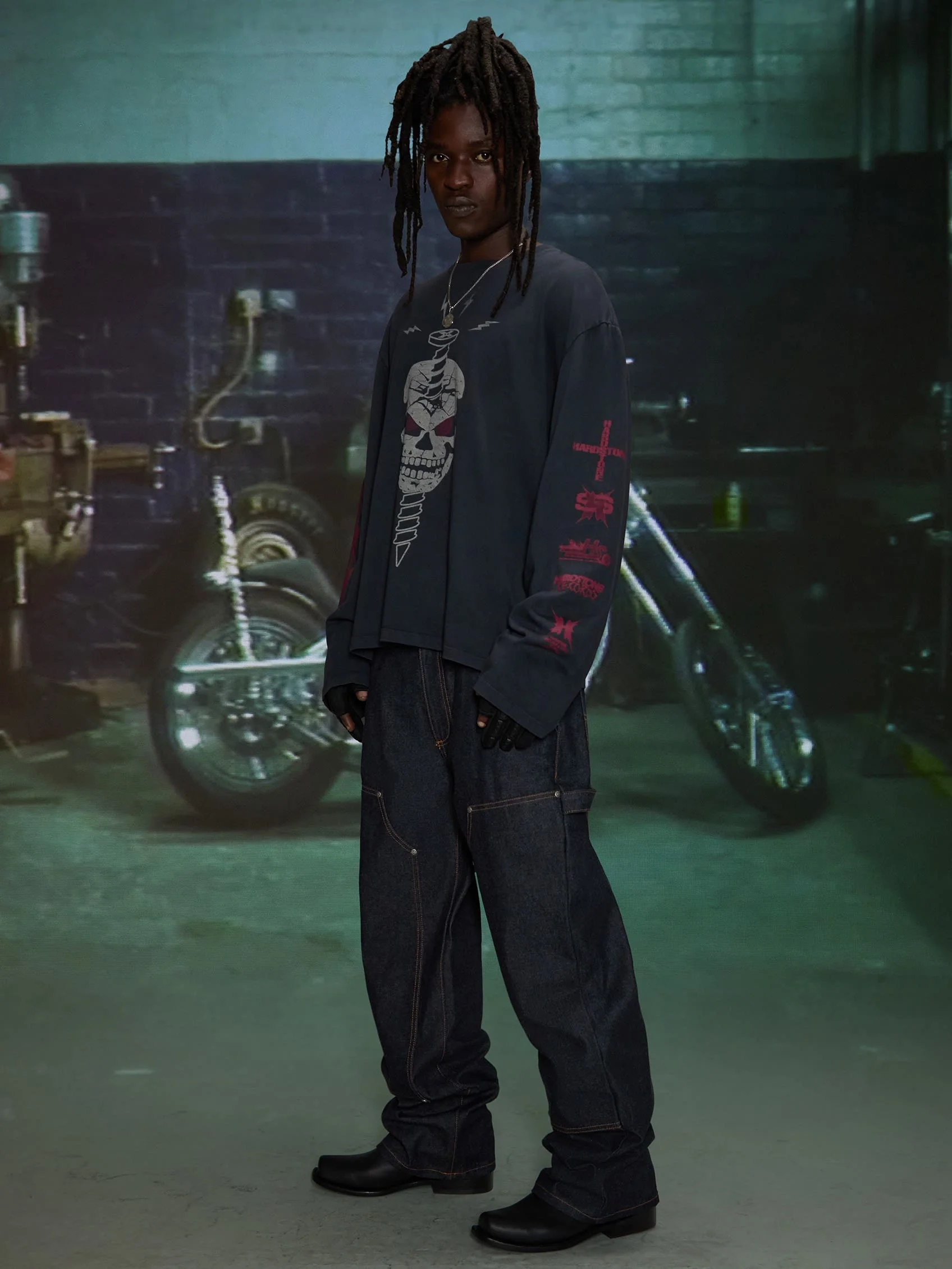 HARDSTONE Raw Denim Carpenter Jeans - Image 9