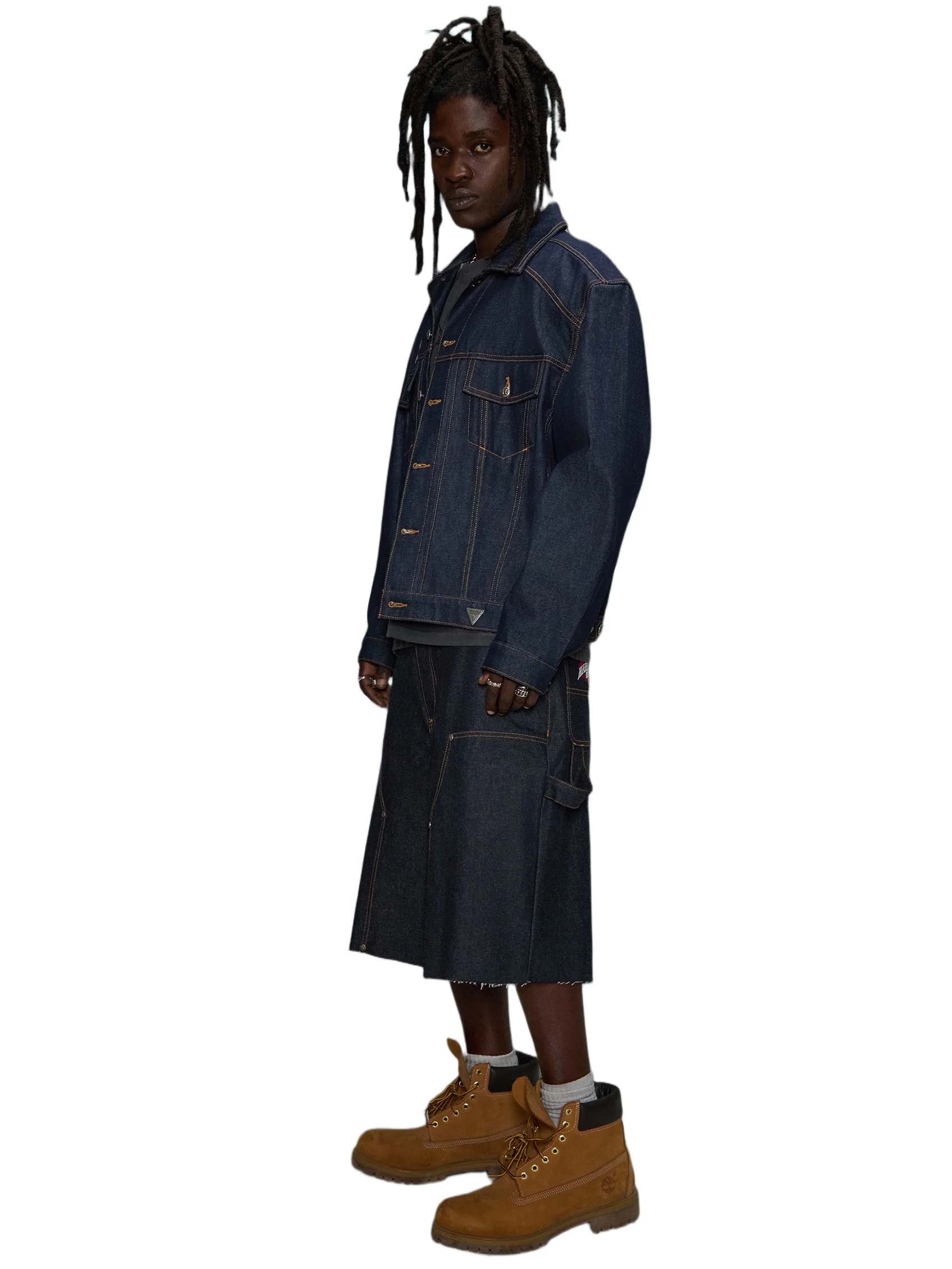 HARDSTONE Raw Denim Carpenter Shorts - Image 14