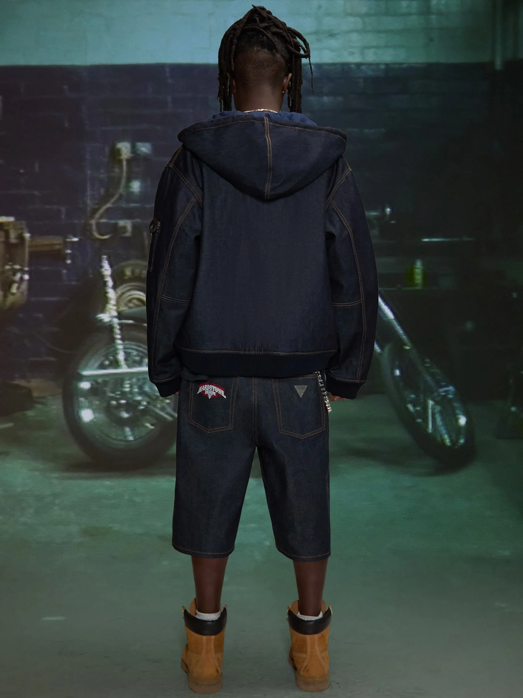 HARDSTONE Raw Denim Hooded Jacket - Image 10
