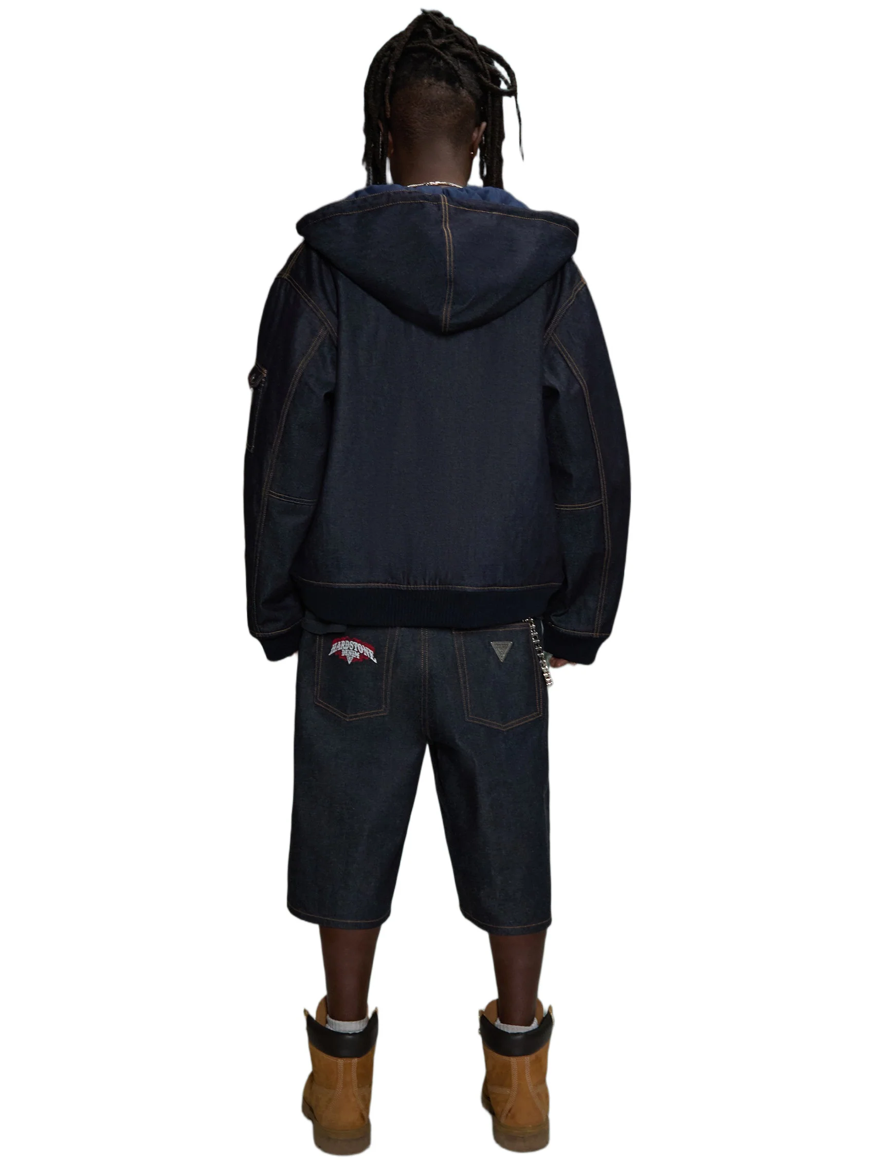 HARDSTONE Raw Denim Hooded Jacket - Image 15
