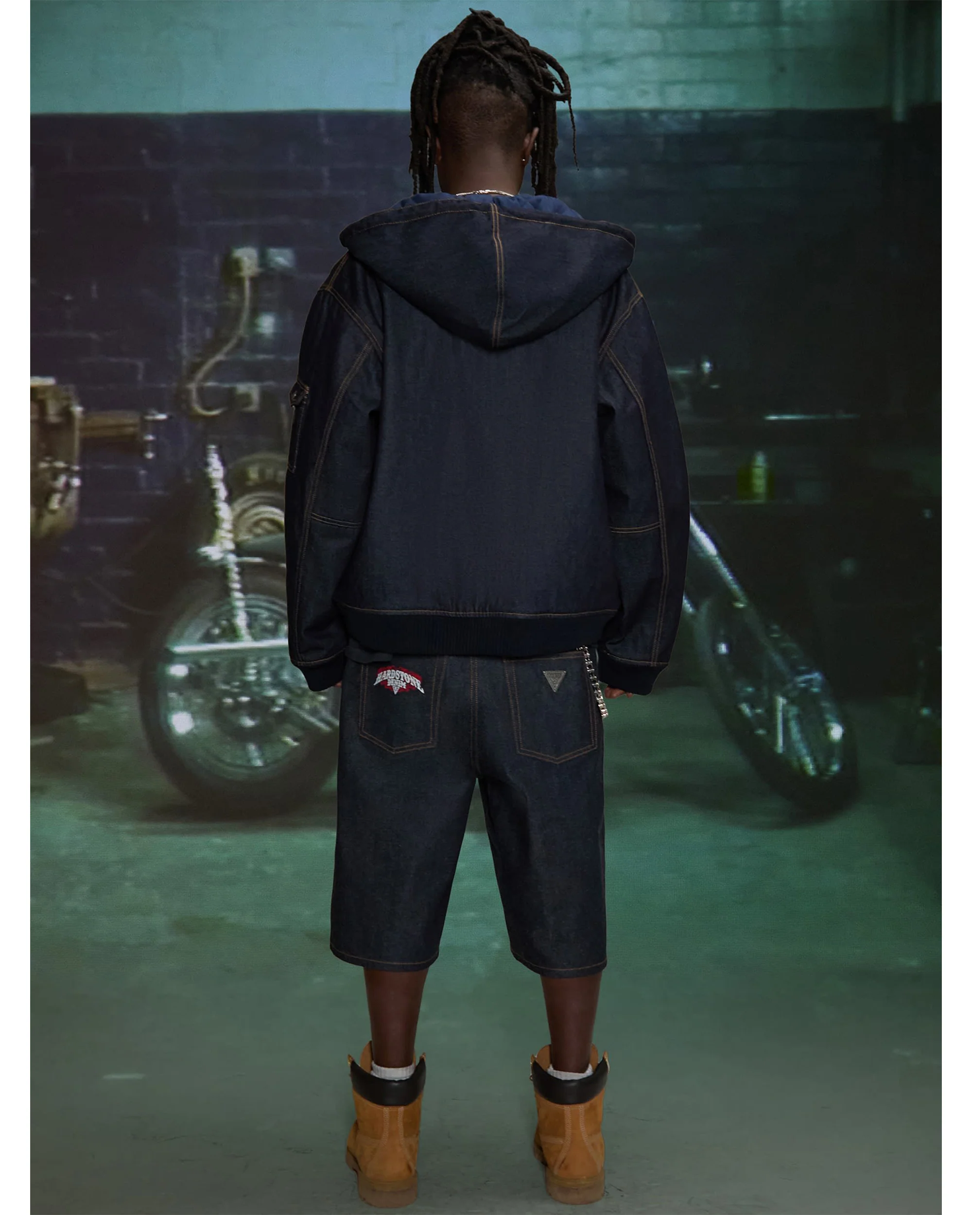 HARDSTONE Raw Denim Hooded Jacket - Image 4