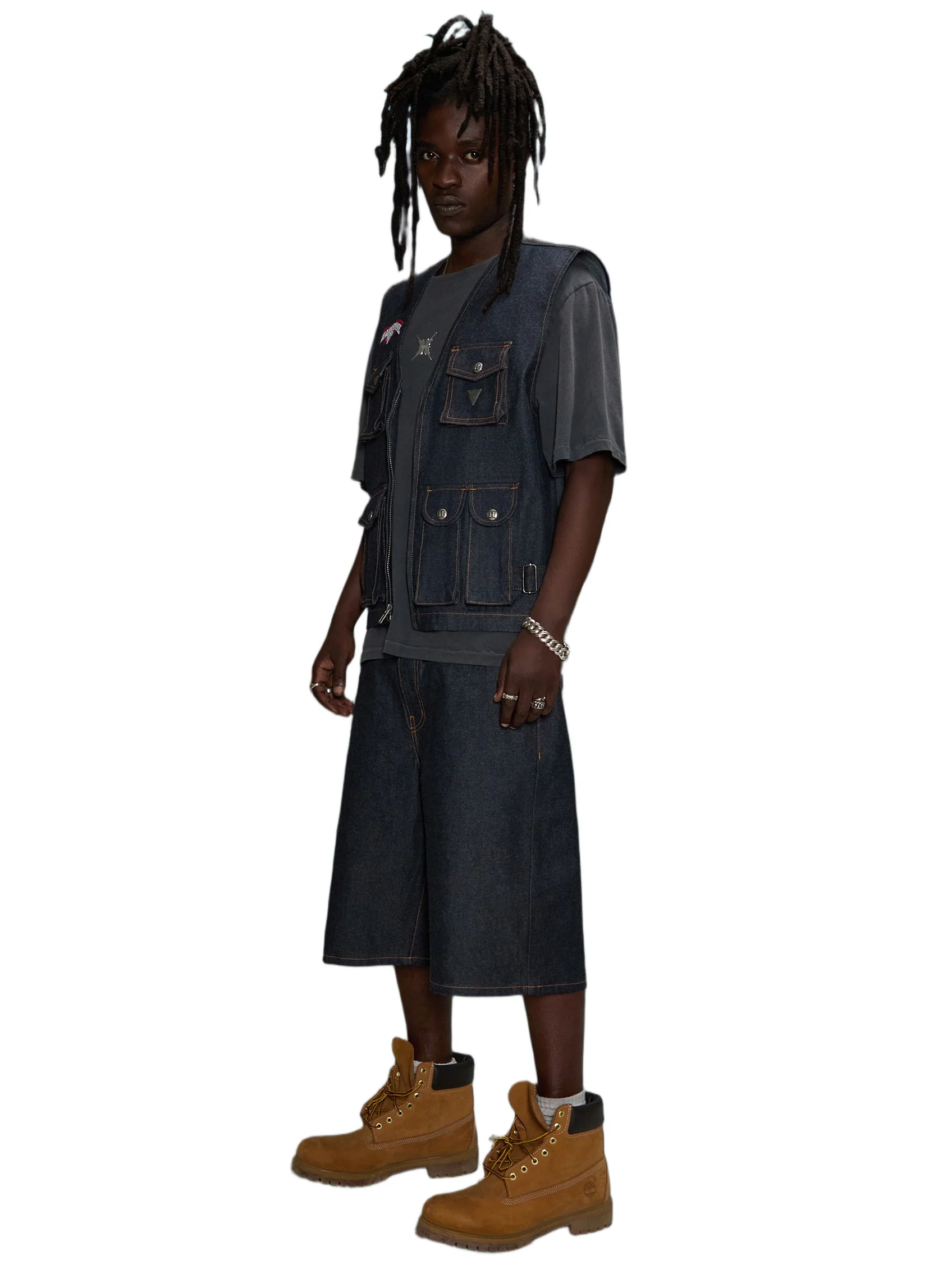 HARDSTONE Raw Denim Vest - Image 11
