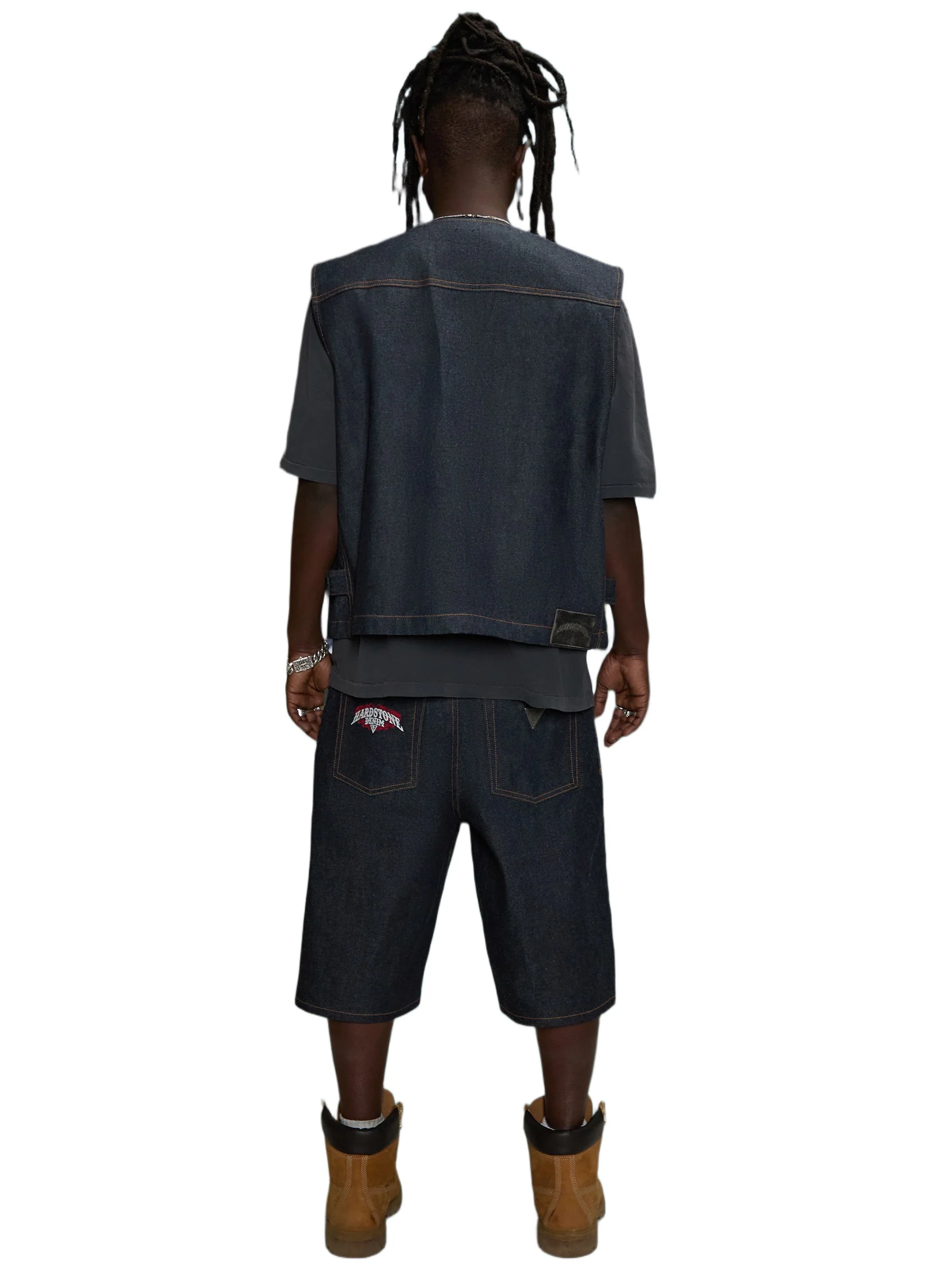 HARDSTONE Raw Denim Vest - Image 12