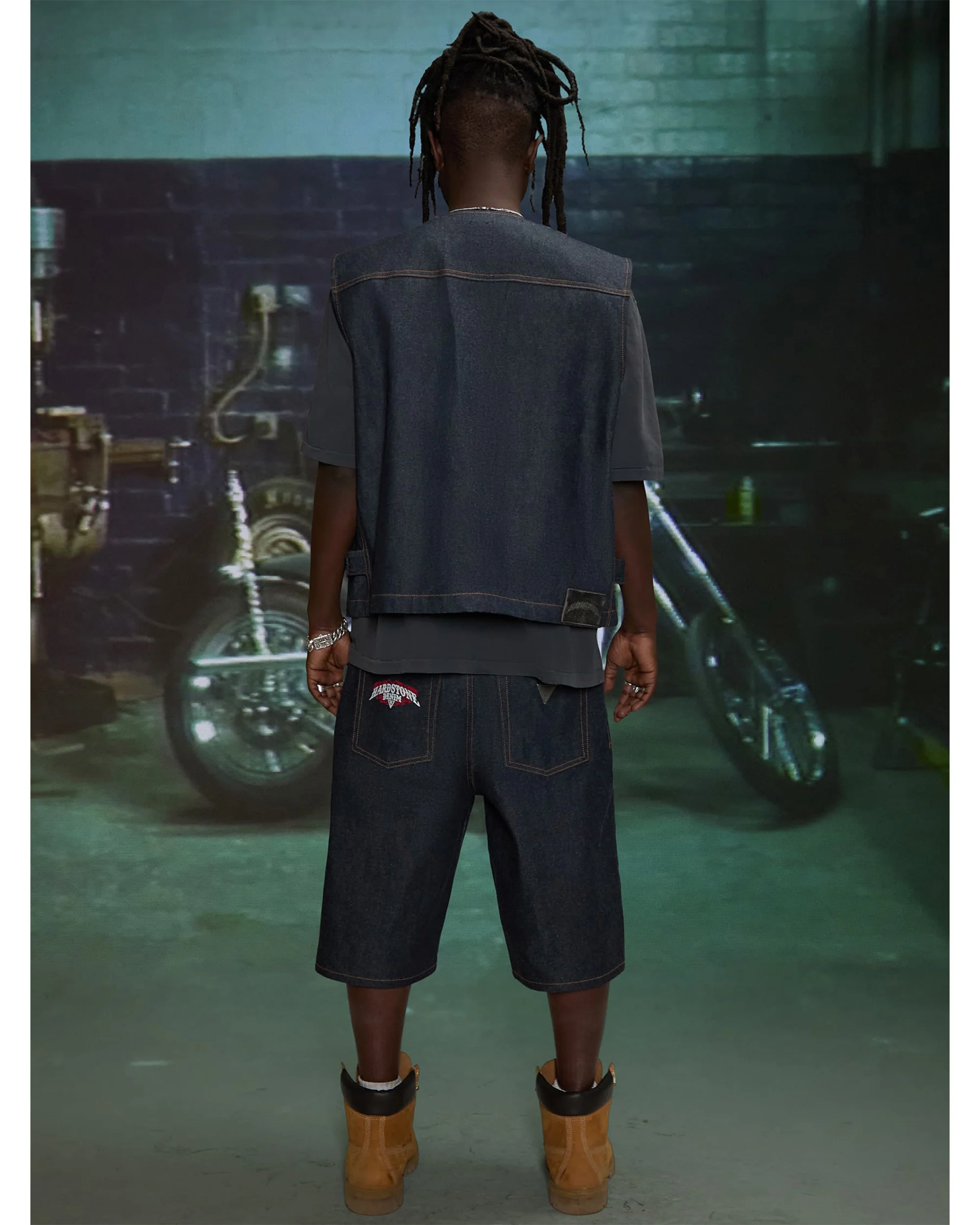 HARDSTONE Raw Denim Vest - Image 4