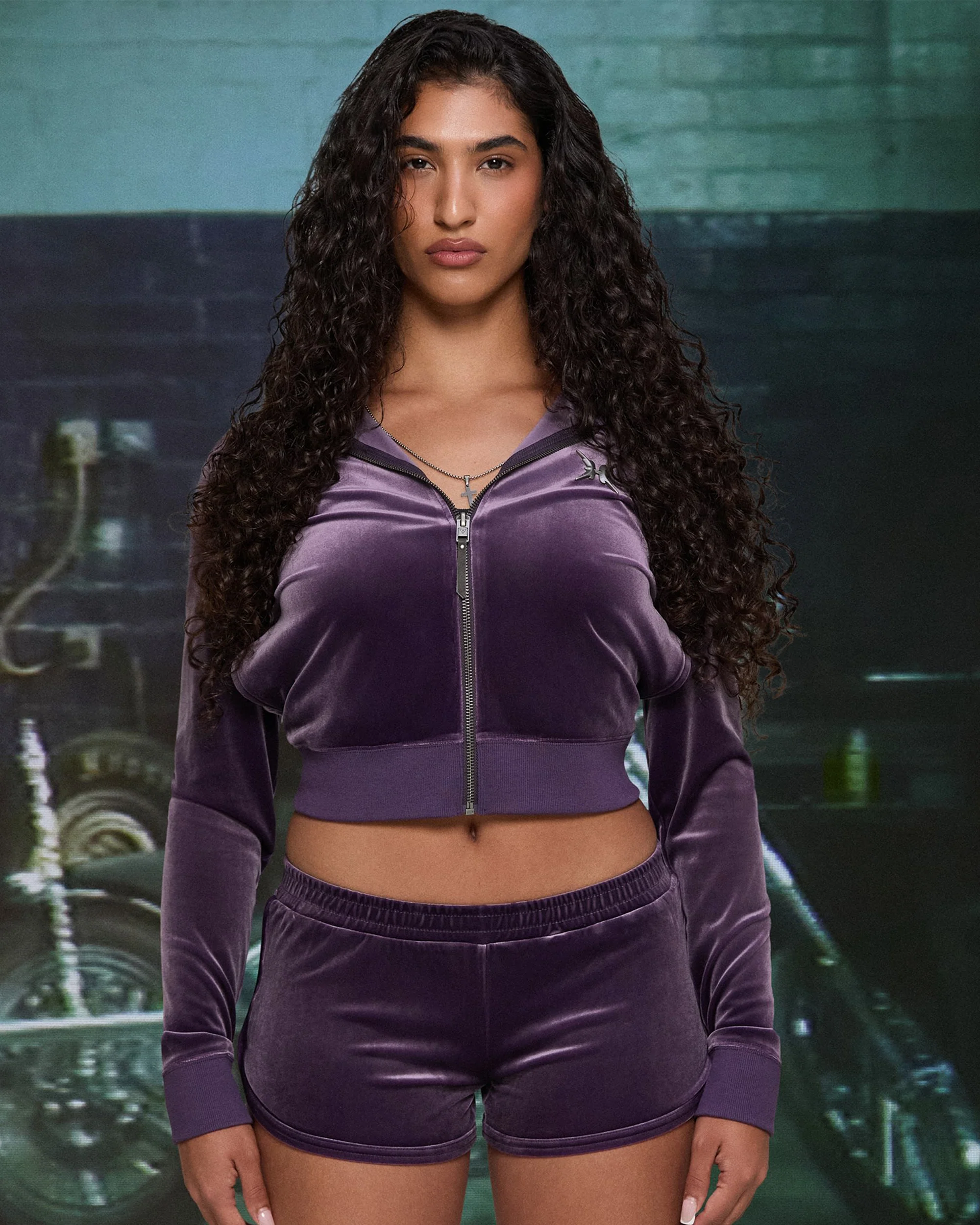 HARDSTONE Velour Zip-Up Hoodie - Image 11