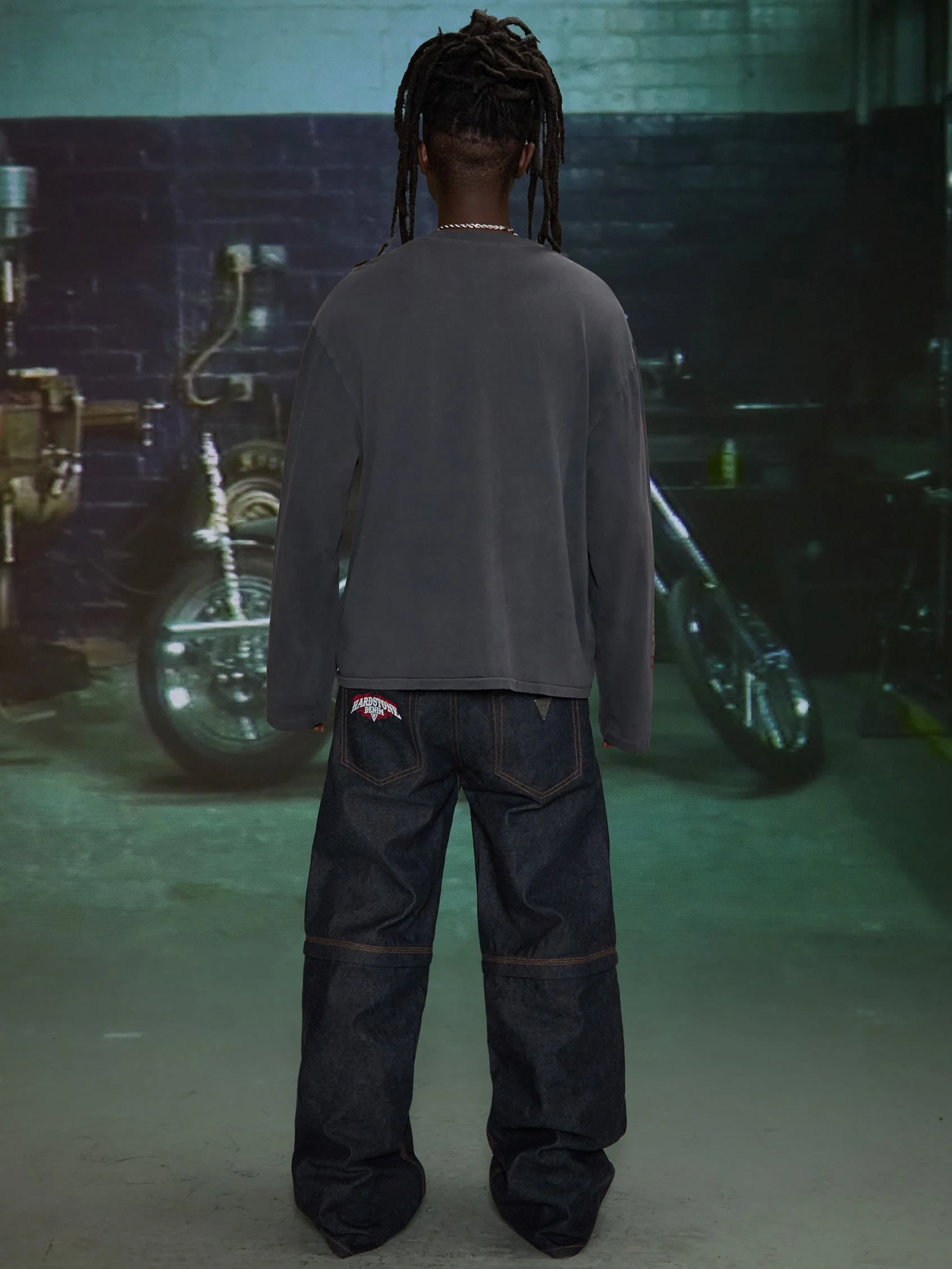 HARDSTONE Zip-Off Raw Denim Jeans - Image 10