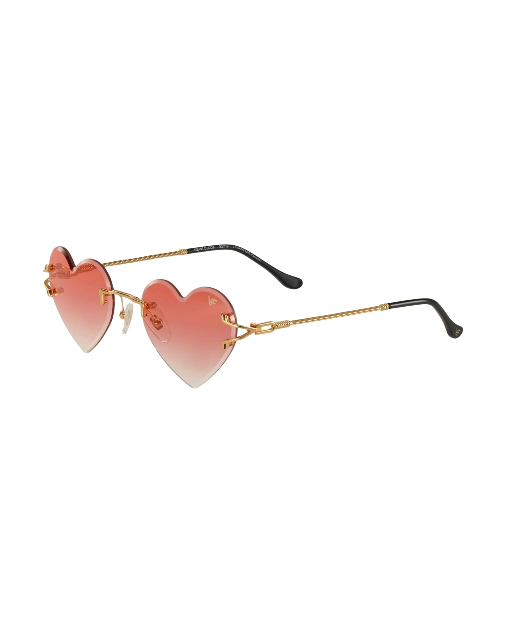Heart Decor Rimless Drill Mount 24KT Gold - Image 6
