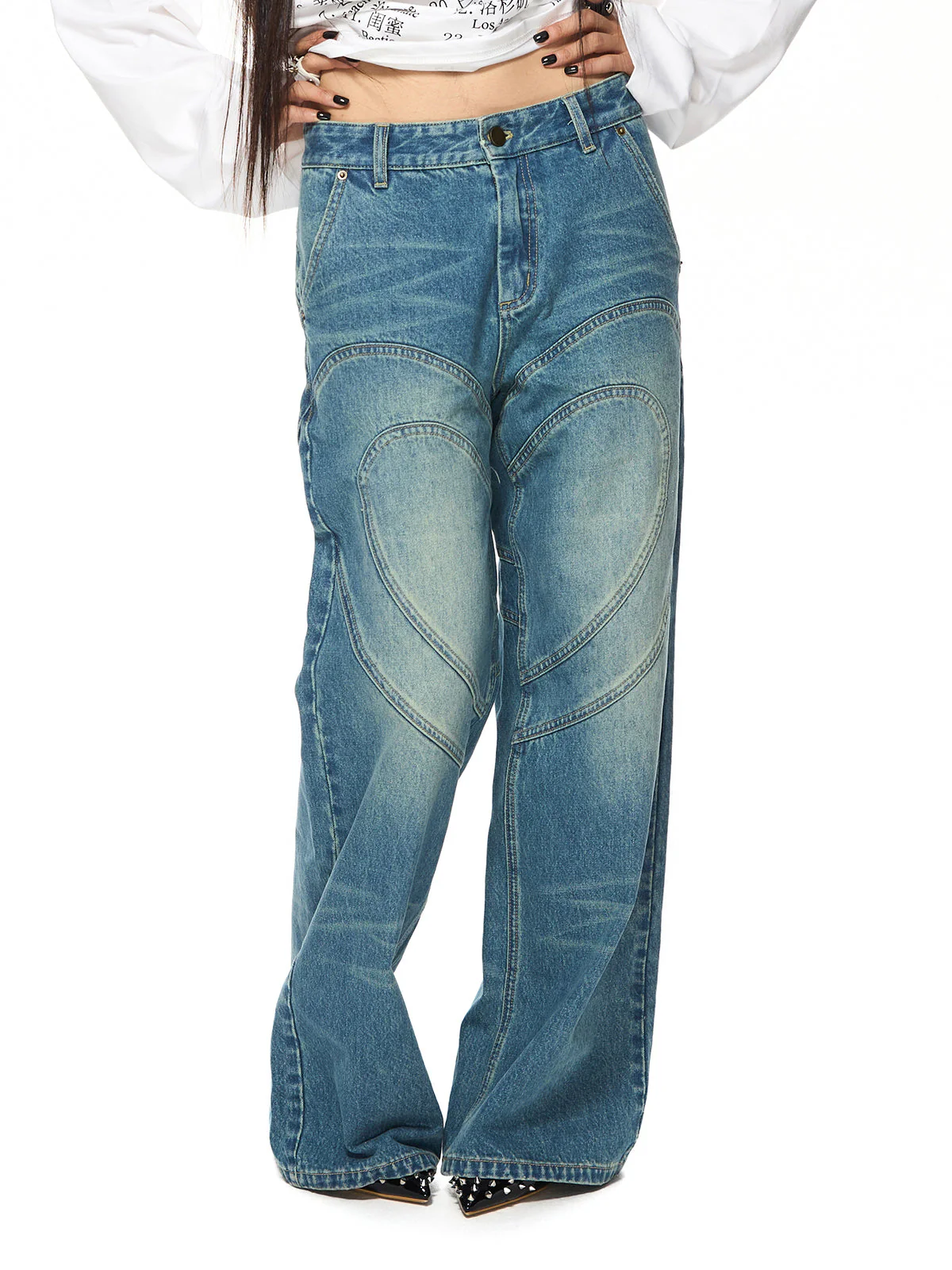 Heart Patchwork Jeans - Image 11