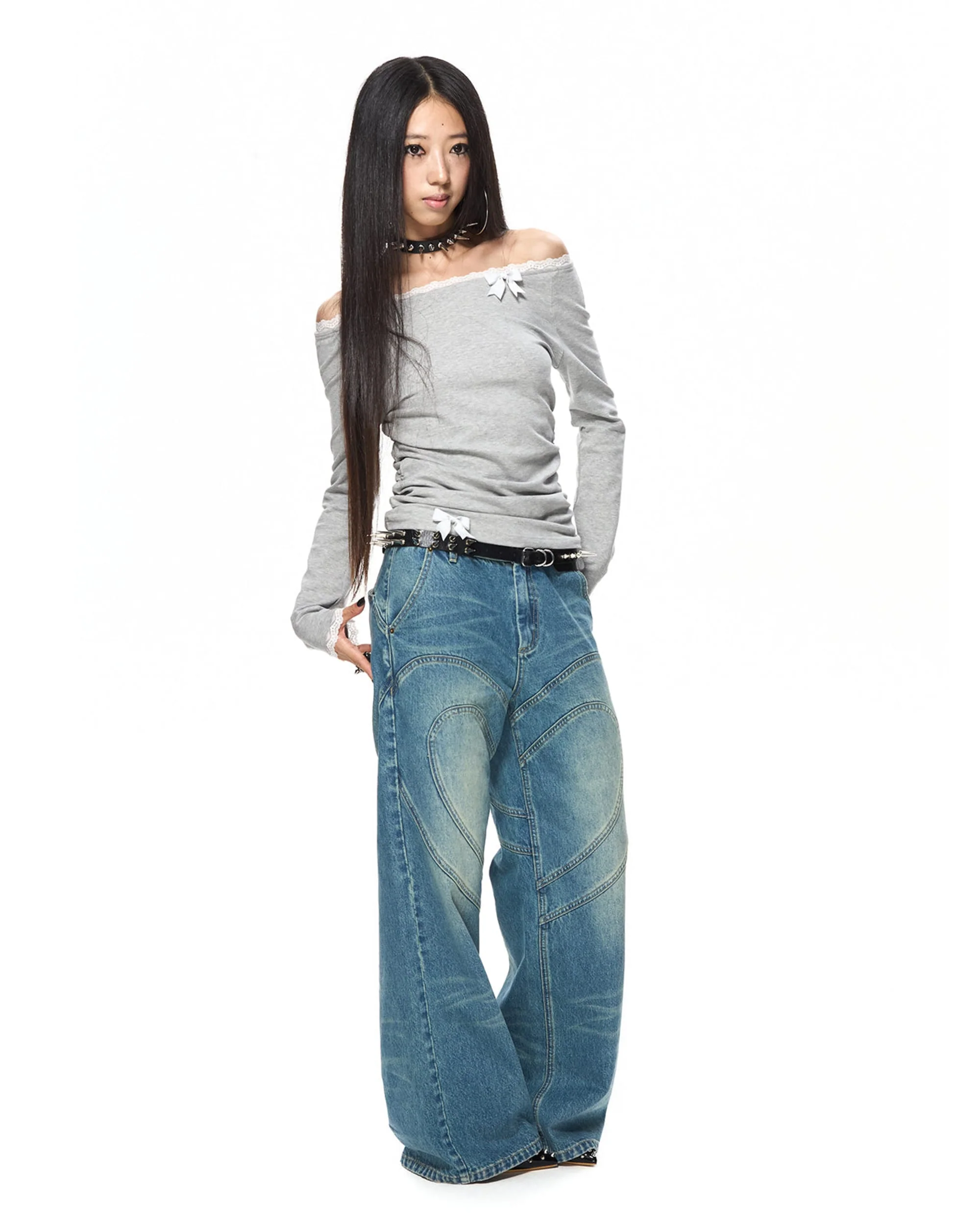 Heart Patchwork Jeans - Image 3