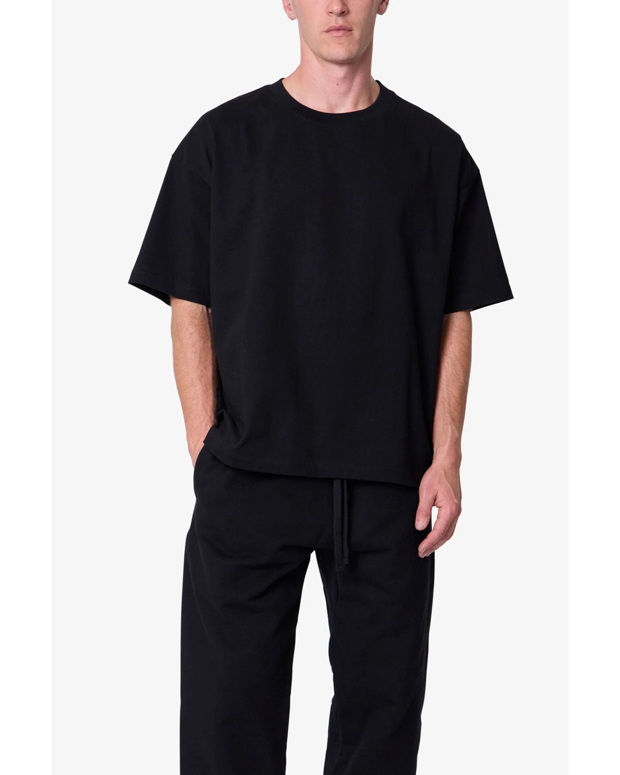 Heavy Basic Boxy Tee - Black - Image 4