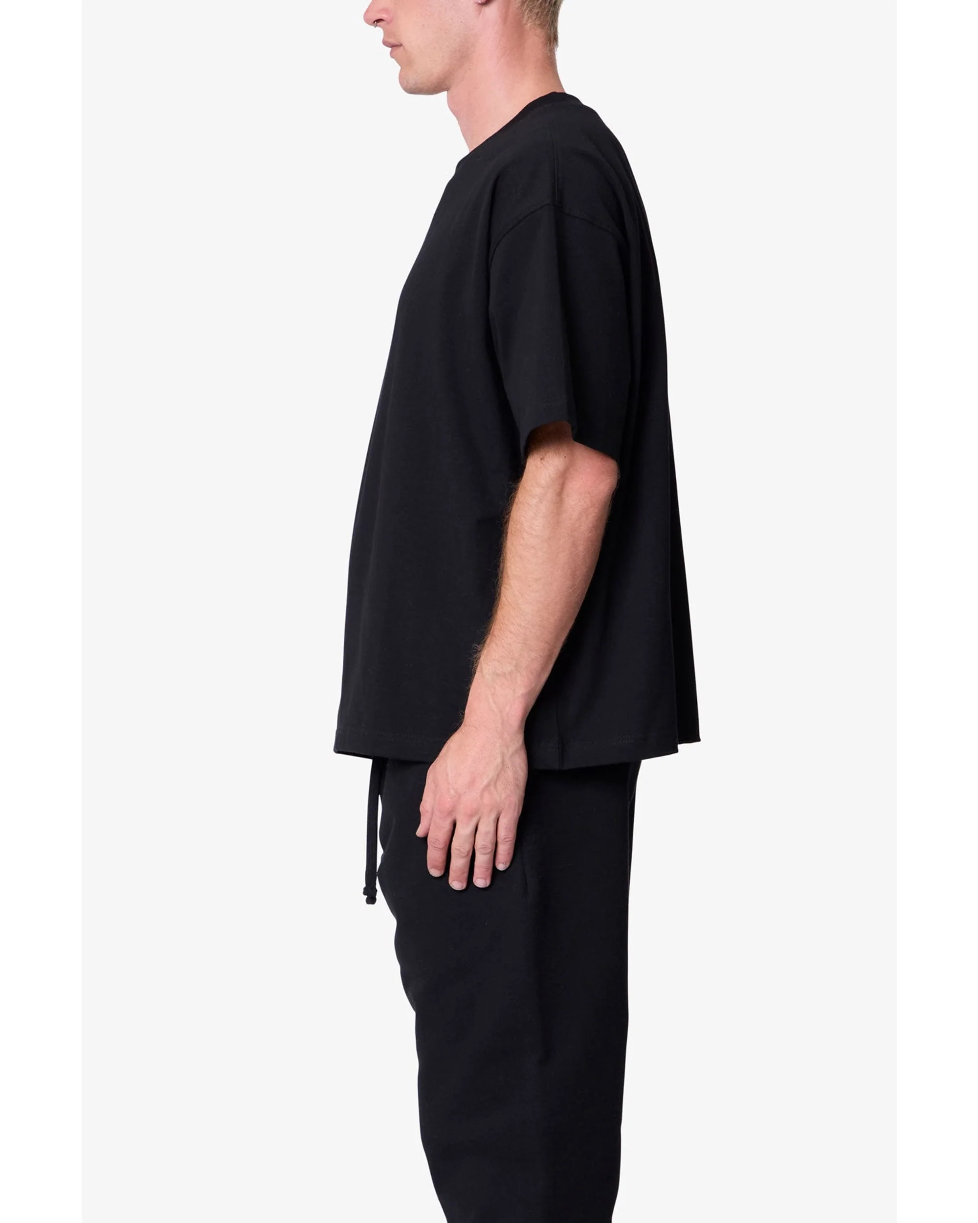 Heavy Basic Boxy Tee - Black - Image 5