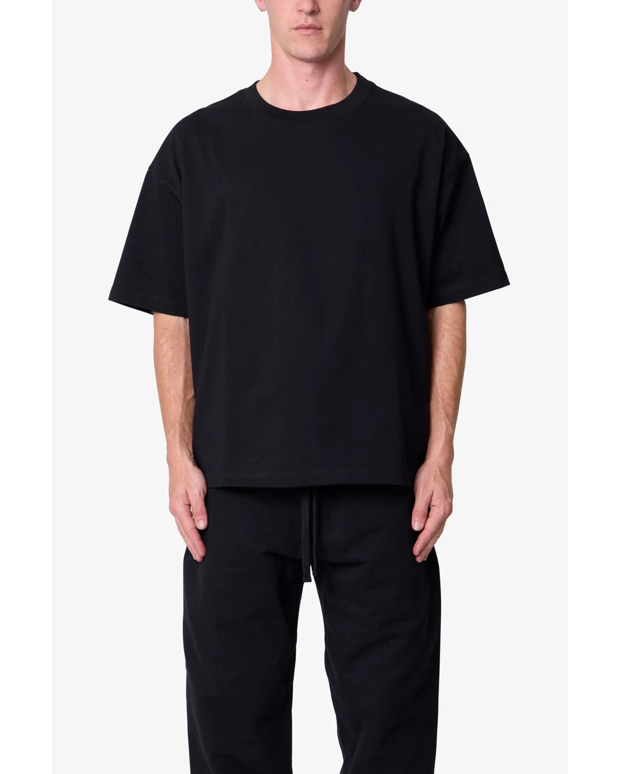 Heavy Basic Boxy Tee - Black - Image 7