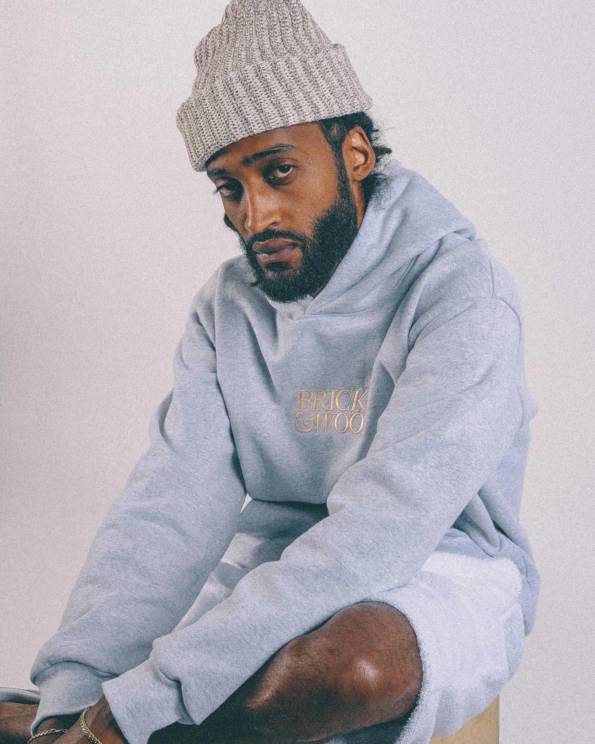 Heavy Knit Beanie - Coffee - Image 3
