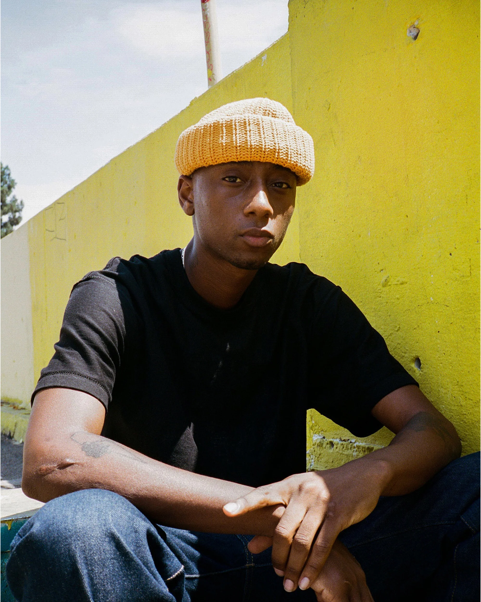 Heavy Knit Beanie - Gold - Image 3
