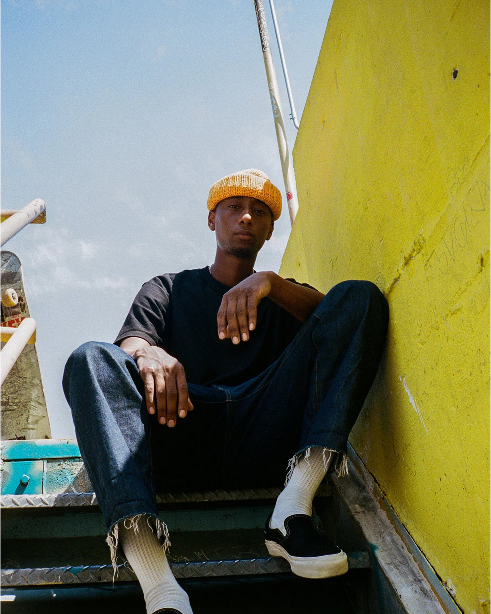 Heavy Knit Beanie - Gold - Image 4