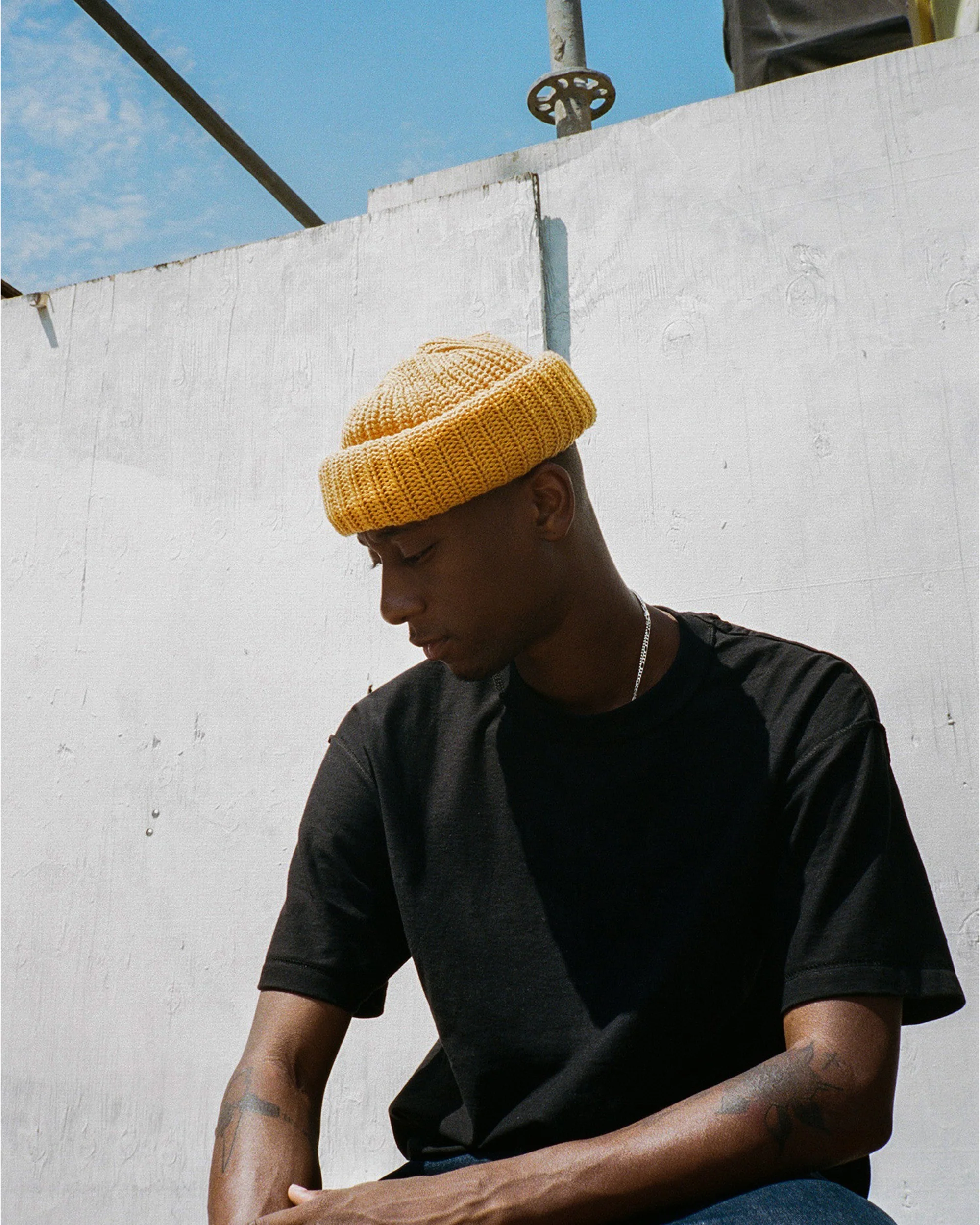 Heavy Knit Beanie - Gold - Image 5